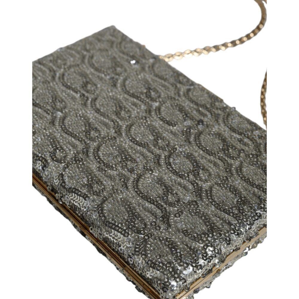 Dolce & Gabbana Dolce & Gabbana Silver Sequined Clutch Evening Crossbody Bag Size ONE SIZE - 5 Thumbnail