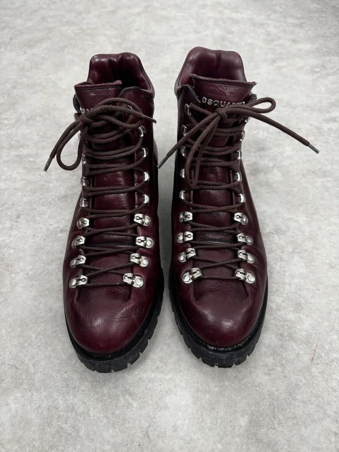 Dsquared2 2000s Dsquared2 Black & Burgundy Red Leather Boots Size US 9 / EU 42 - 3 Thumbnail
