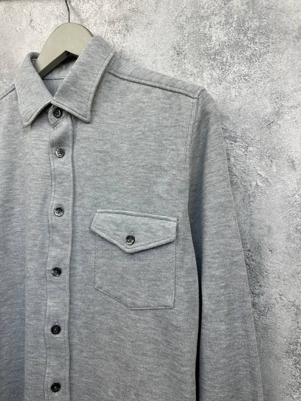 Reiss REISS Scott Jersey Overshirt Button Up Shirt Gray LS Size US L / EU 52-54 / 3 - 5 Thumbnail