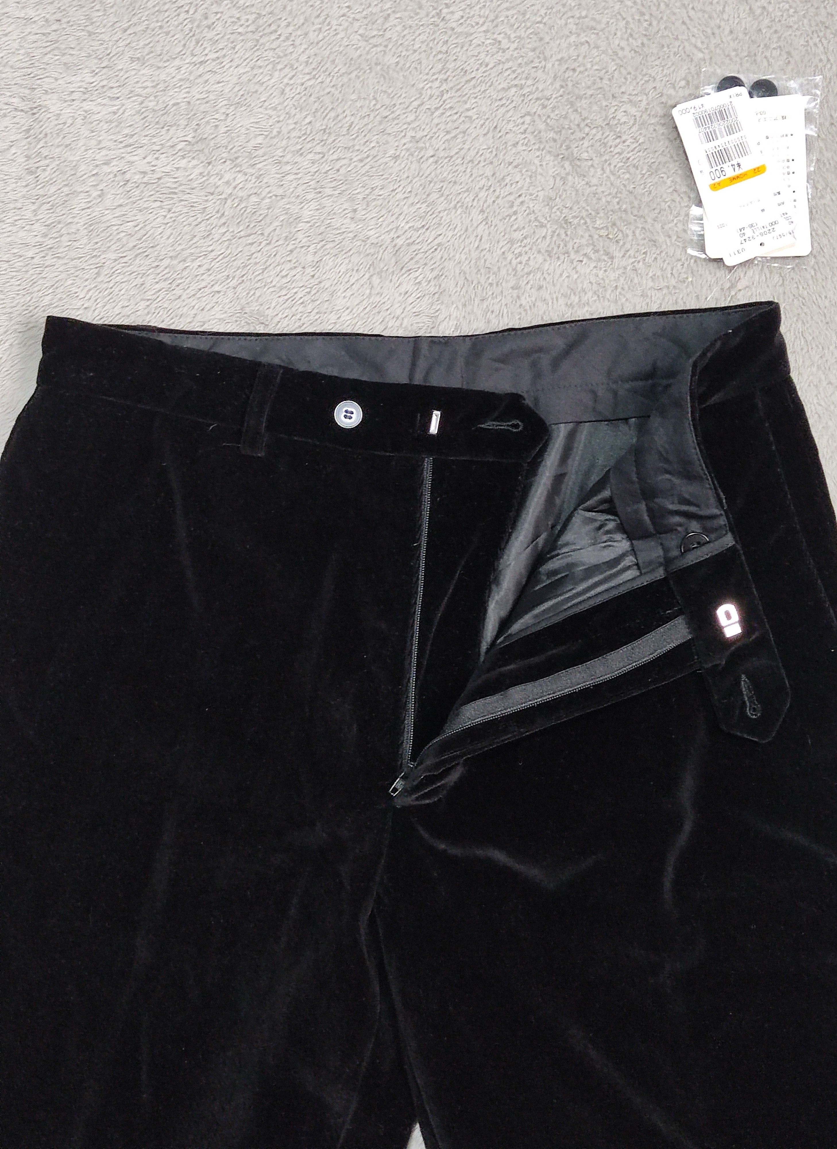 agnes b. Vintage NWT agnès b. homme Paris Black Velvet -France Made Size US 29 - 7 Thumbnail