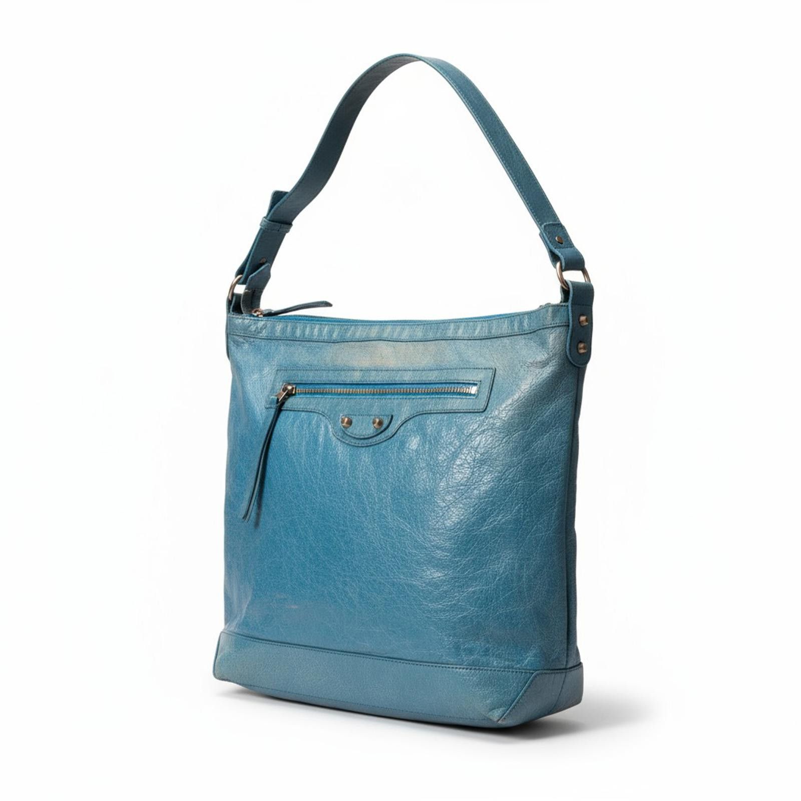 Balenciaga Balenciaga - Blue Leather Shoulder Bag Size ONE SIZE - 1 Thumbnail