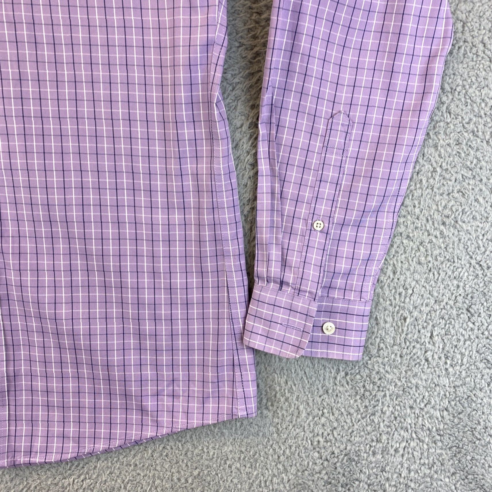 Eddie Bauer EDDIE BAUER Men's Purple Checkered Cotton Button-Up Dress Shirt Size S Long Sleeve Size 36R - 2 Thumbnail