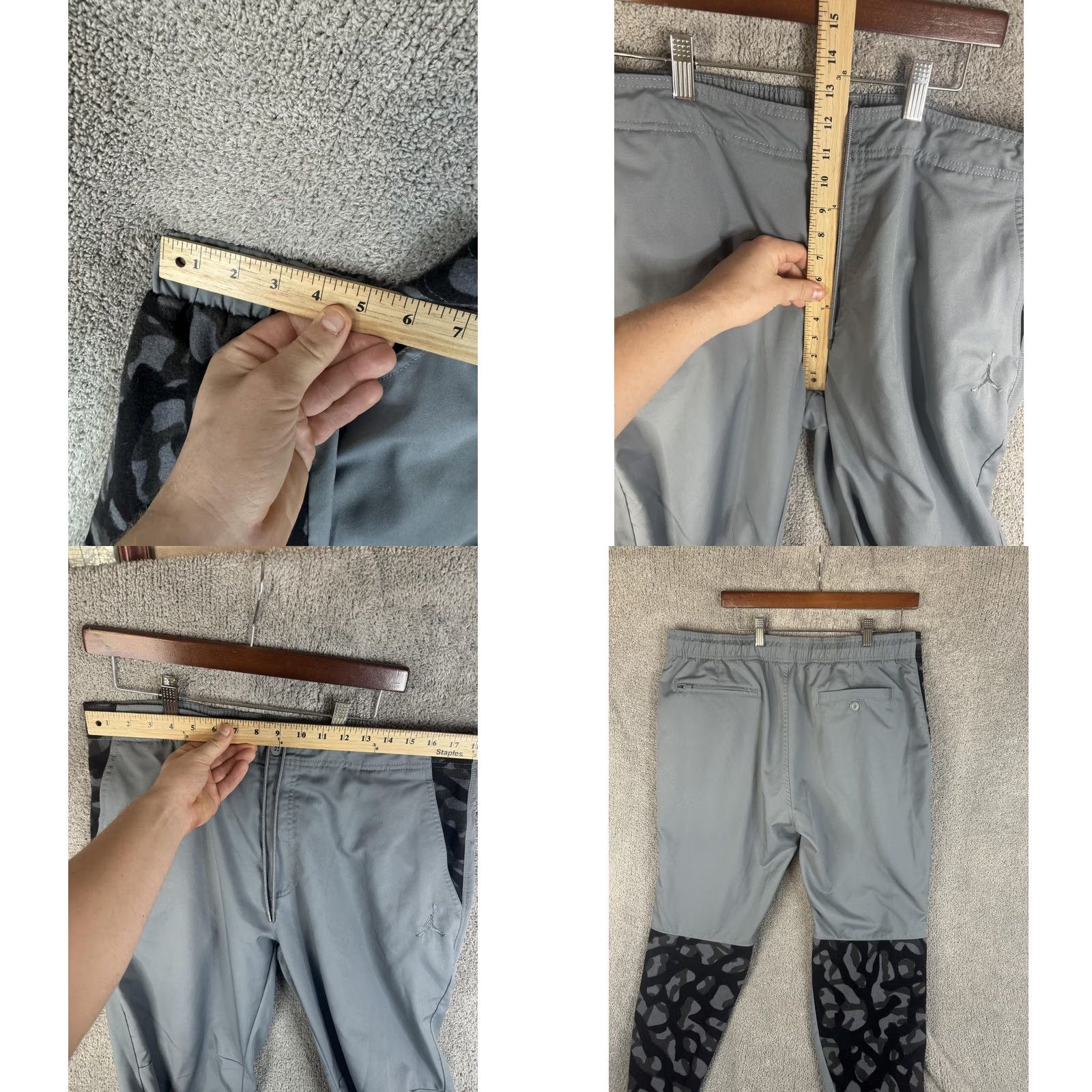 Jordan Brand Jordan Jogger Pants Mens 40 Gray Camouflage Panel Zip Pocket Elastic Cuff Tapered Leg Gym Training Size US 40 / EU 56 - 8 Thumbnail