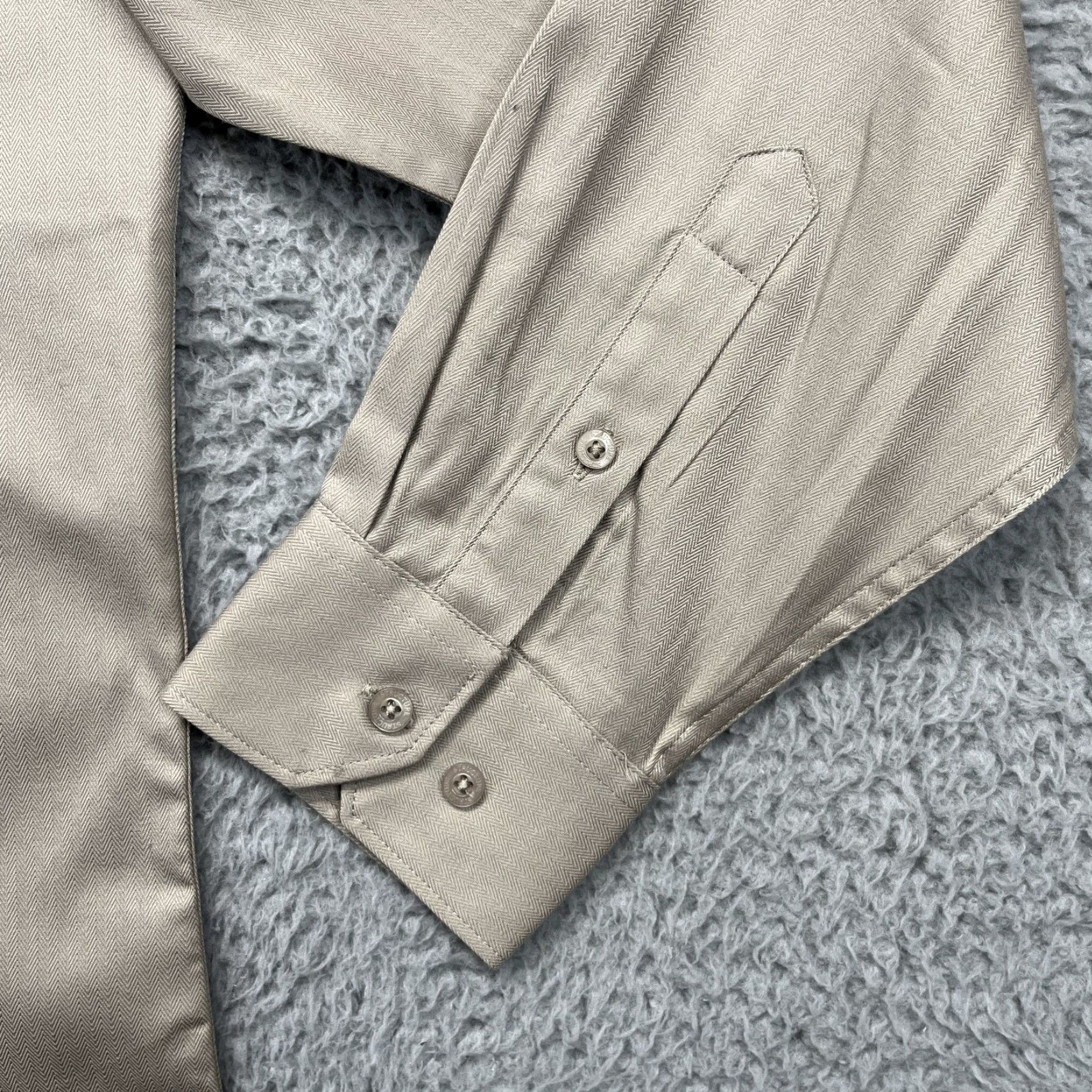 Sears Sears Structure Shirt Mens Large Tan Woven Textured Long Sleeve Button Up Size US L / EU 52-54 / 3 - 7 Thumbnail