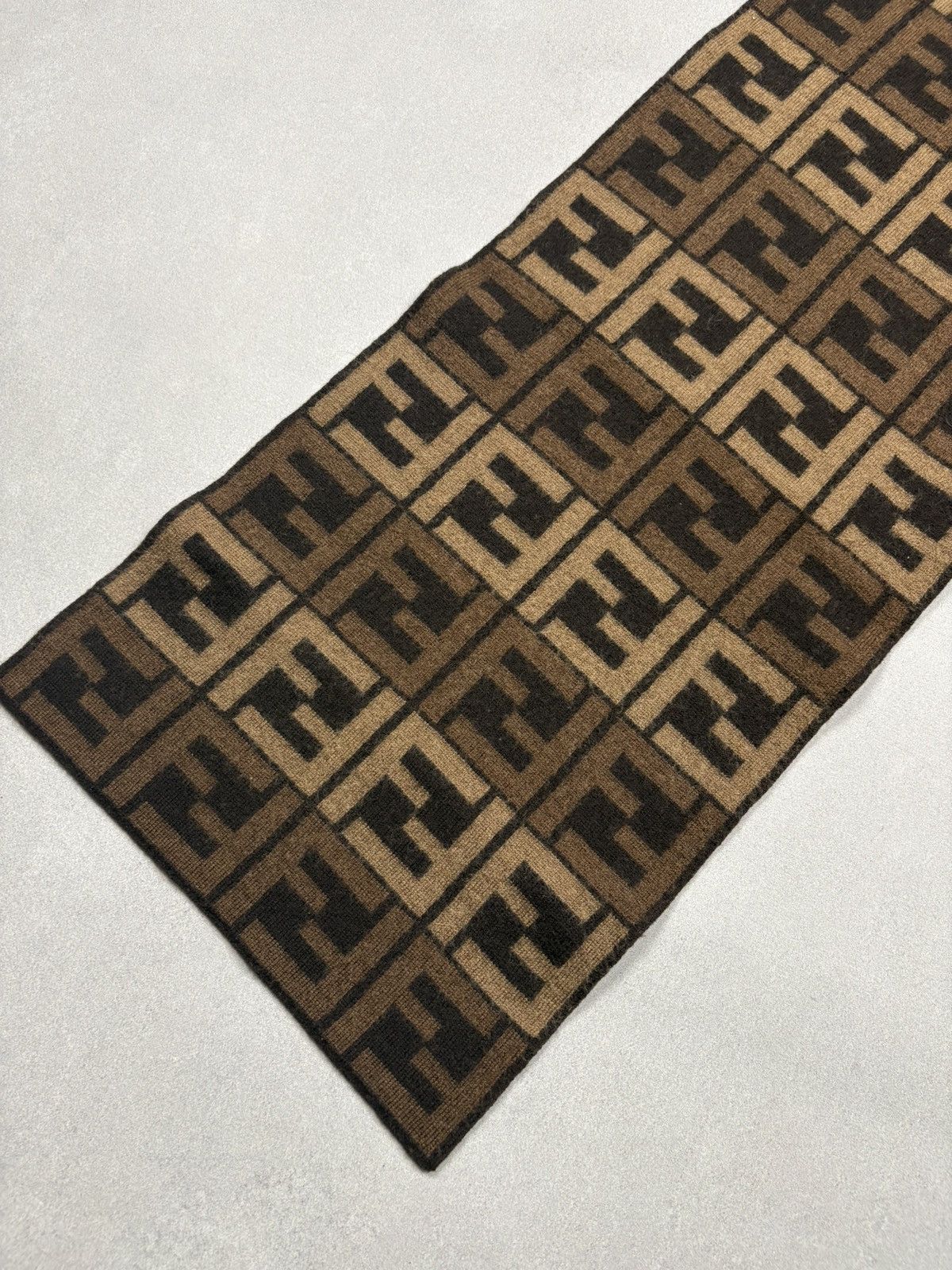 Fendi Vintage Fendi Monogram Zucca Wool Scarf Reversible 2010s Size ONE SIZE - 3 Thumbnail