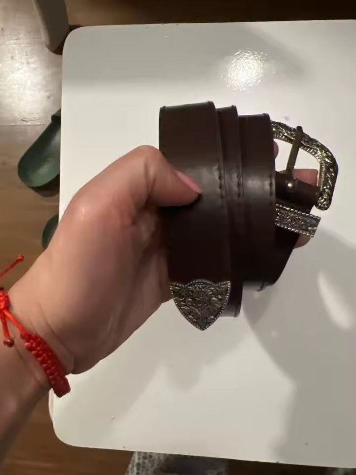 Japanese Brand Y2K Buckle Belt PU Leather Belt Size 32 - 1 Thumbnail