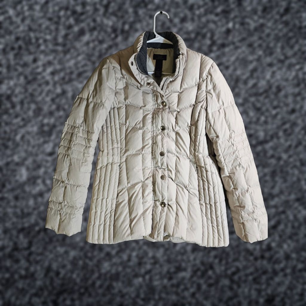 Brooks Brothers Brooks Brothers "346" Quilted Down Insulated Puffer Jacket Women's Size 8 Cream Size M / US 6-8 / IT 42-44 - 1 Thumbnail