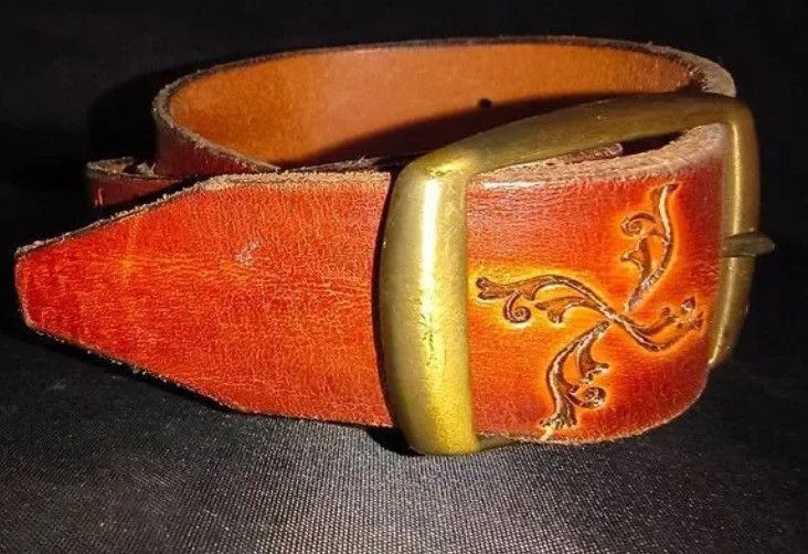Other Custom-made Artisian leather belt dark brown decorative Size US 36 / EU 52 - 2 Thumbnail