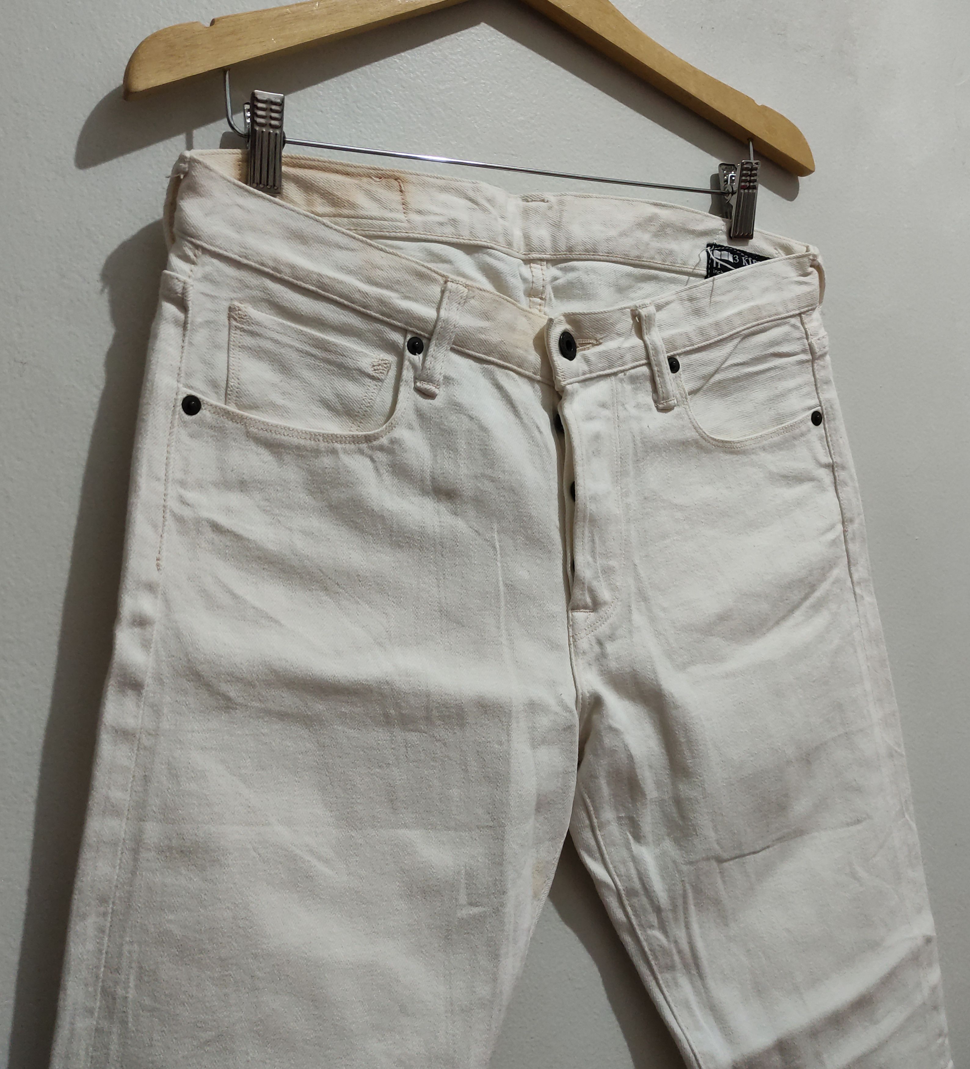 Japanese Brand × KURO Kuro Japan Diamante Buttonfly Redline White Denim Size US 32 / EU 48 - 15 Thumbnail