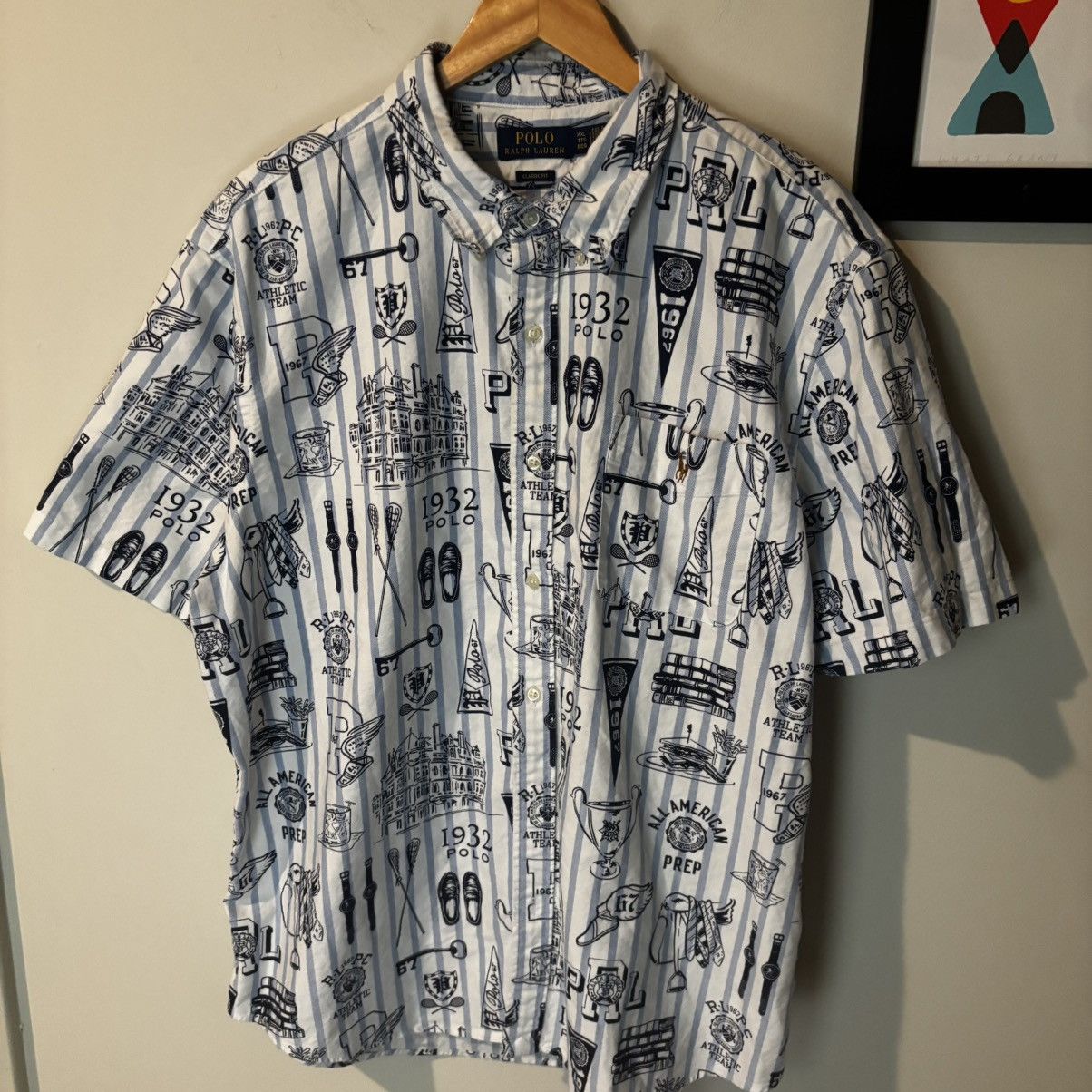 Polo Ralph Lauren Polo Ralph Lauren Pennant Flag Shirt Size US XXL / EU 58 / 5 - 1 Thumbnail
