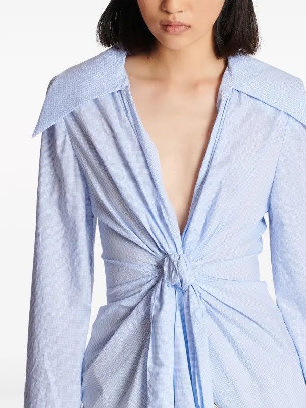 Balmain Mini gingham cotton poplin shirt Size XS / US 0-2 / IT 36-38 - 3 Thumbnail