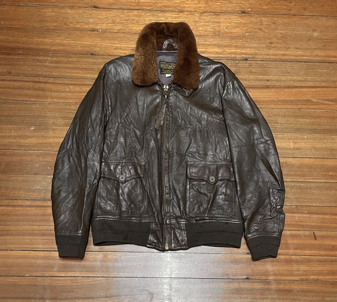 Willis & Geiger Vintage Willis Geiger US Navy G-1 Leather Jacket 1990s Size US L / EU 52-54 / 3 - 1 Thumbnail