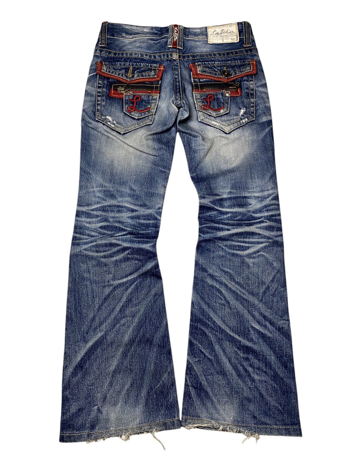 If Six Was Nine 2000's Lolita Seawash Multizip Flared Jeans Size US 28 / EU 44 - 2 Thumbnail