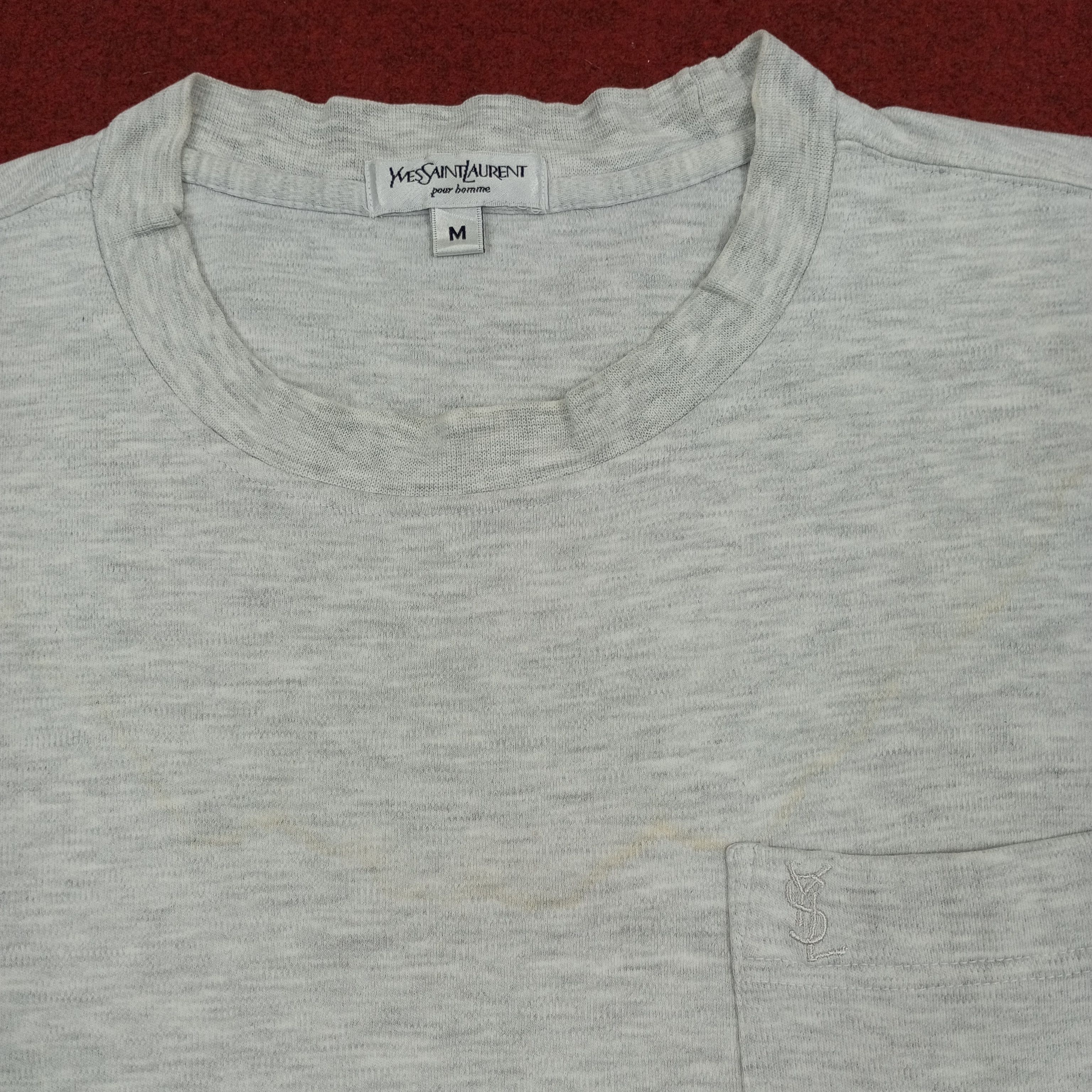 Vintage × Yves Saint Laurent Yves Saint Laurent Fashion Brand Pocket Design Tshirt Size US L / EU 52-54 / 3 - 2 Thumbnail