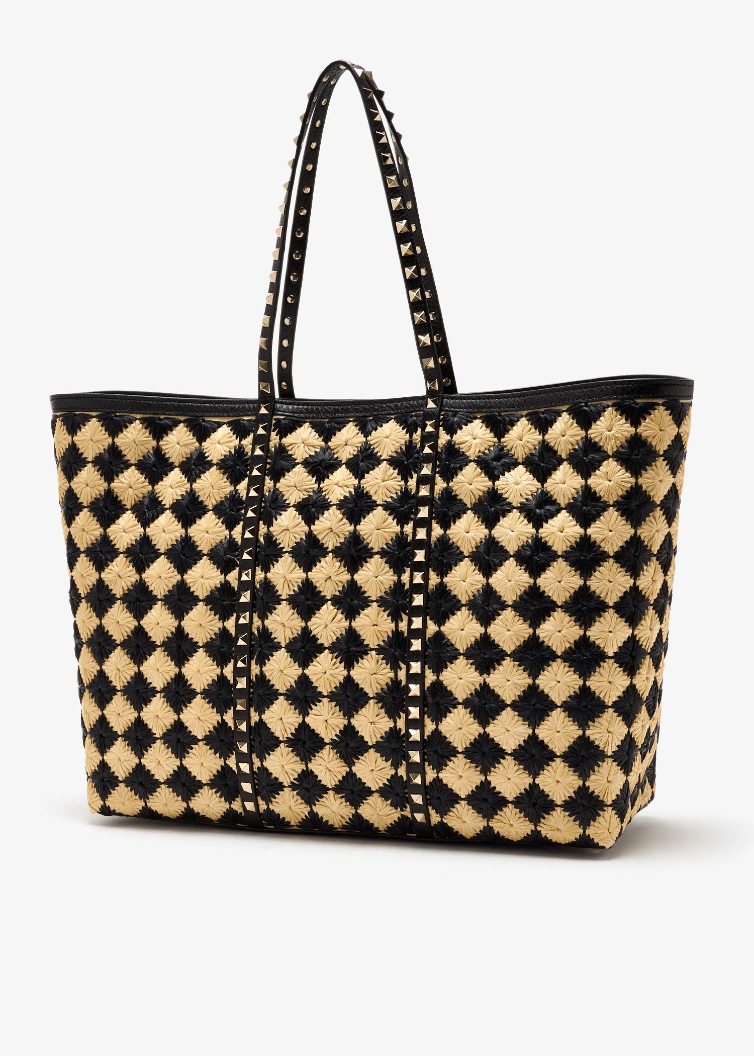 Valentino os11x0126 Size: OS / Rockstud Tote Bag in Black/Beige Size ONE SIZE - 3 Thumbnail
