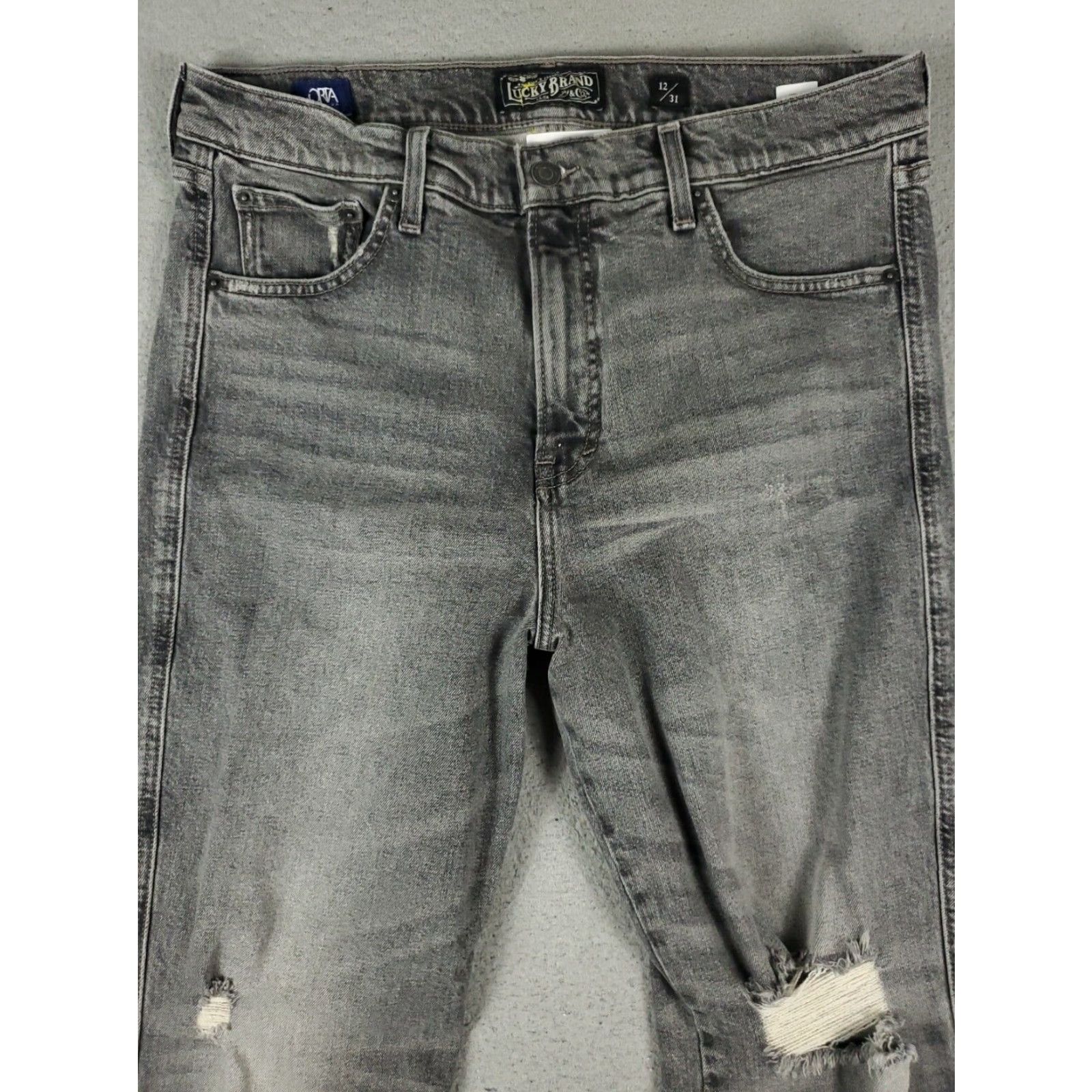 Lucky Brand Lucky Brand Womens Gray Straight Crop Jeans Size 12/31 34x26 Regular Fit Size 34" / US 12 / IT 48 - 2 Thumbnail