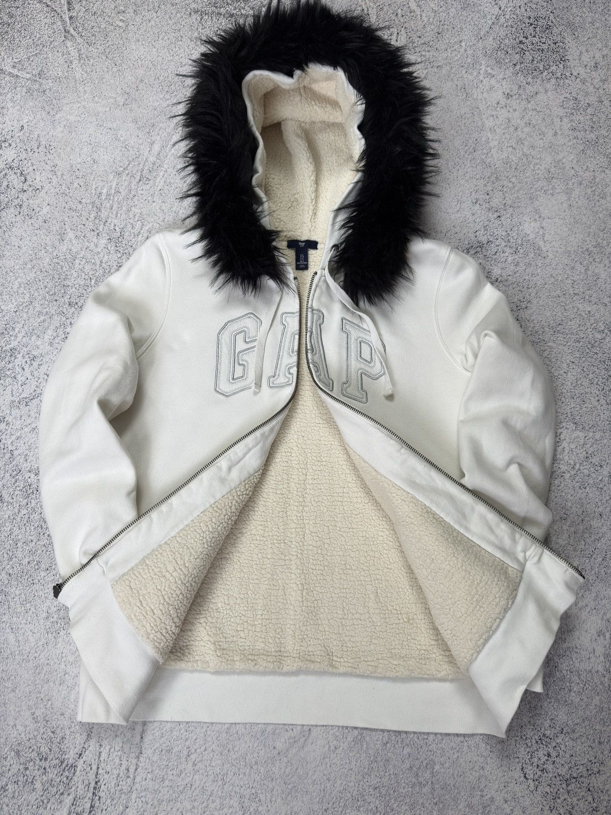 Gap Vintage Y2K GAP Zip Fur Hoodie IfSixWasNine LGB Style Size US L / EU 52-54 / 3 - 8 Thumbnail