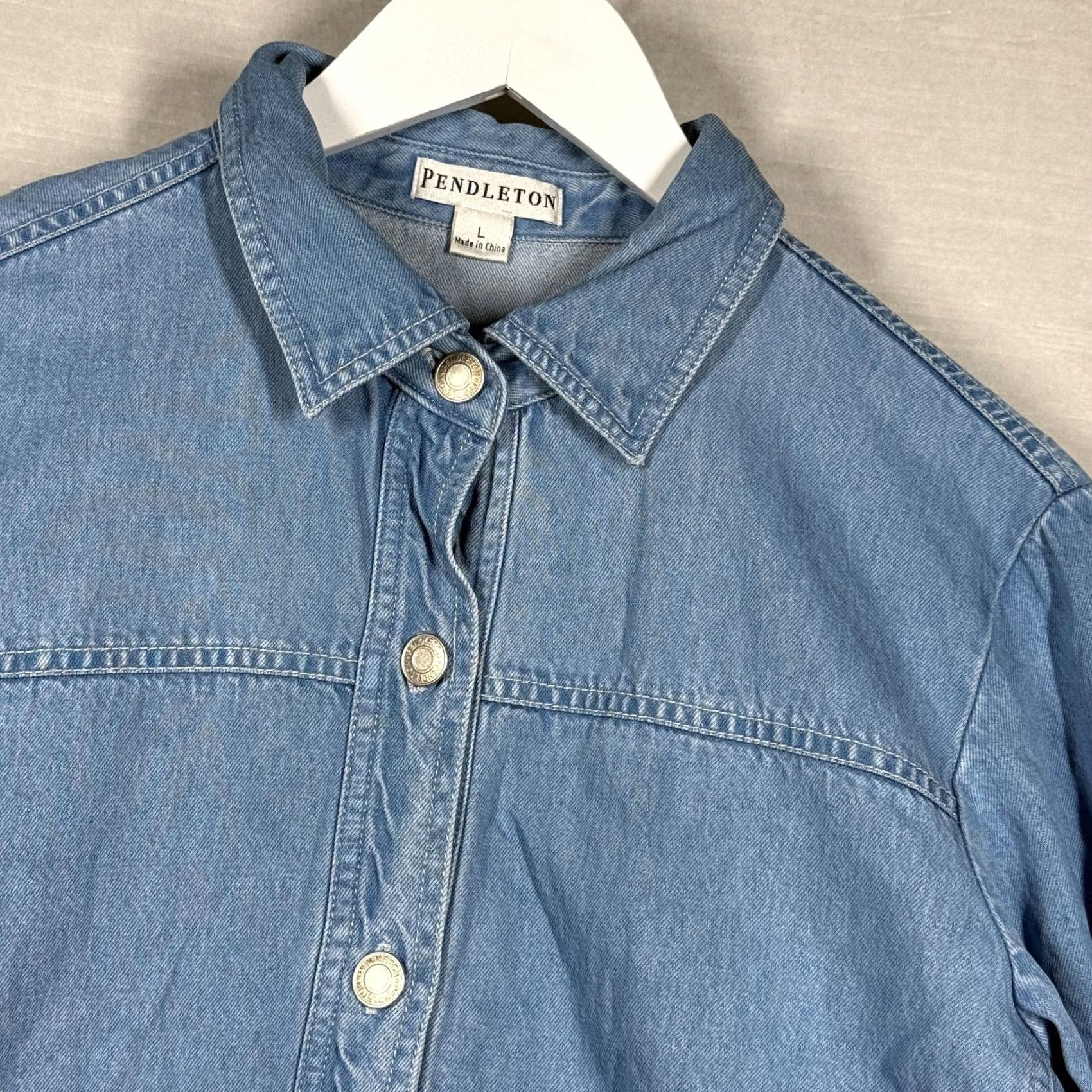 Pendleton Pendleton Shirt Women L Soft Denim Chambray Silver Button Rancher Workwear Blue Size L / US 10 / IT 46 - 2 Thumbnail