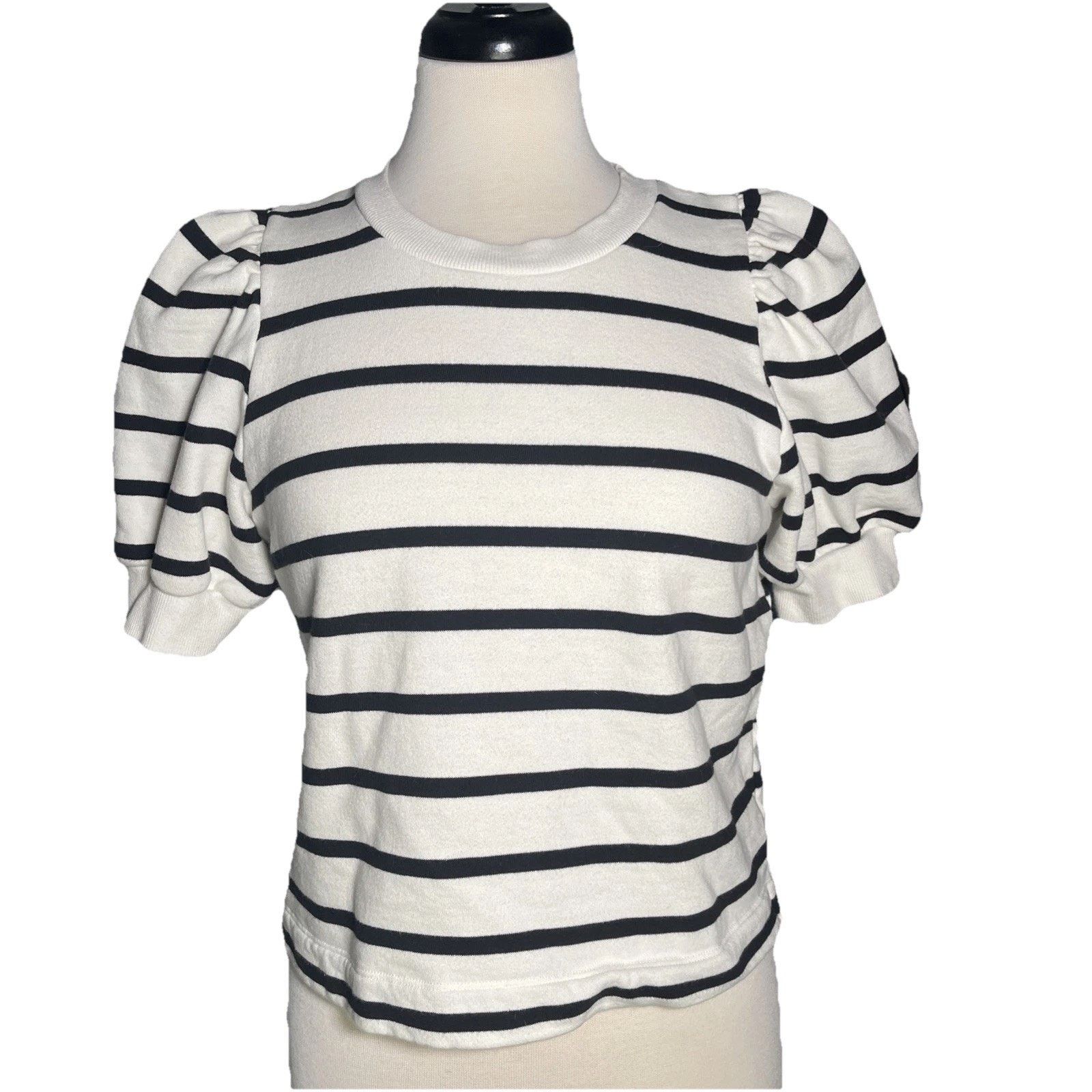 H&M H&M Short Sleeve Sweater White and Black Stripes Size M / US 6-8 / IT 42-44 - 1 Thumbnail