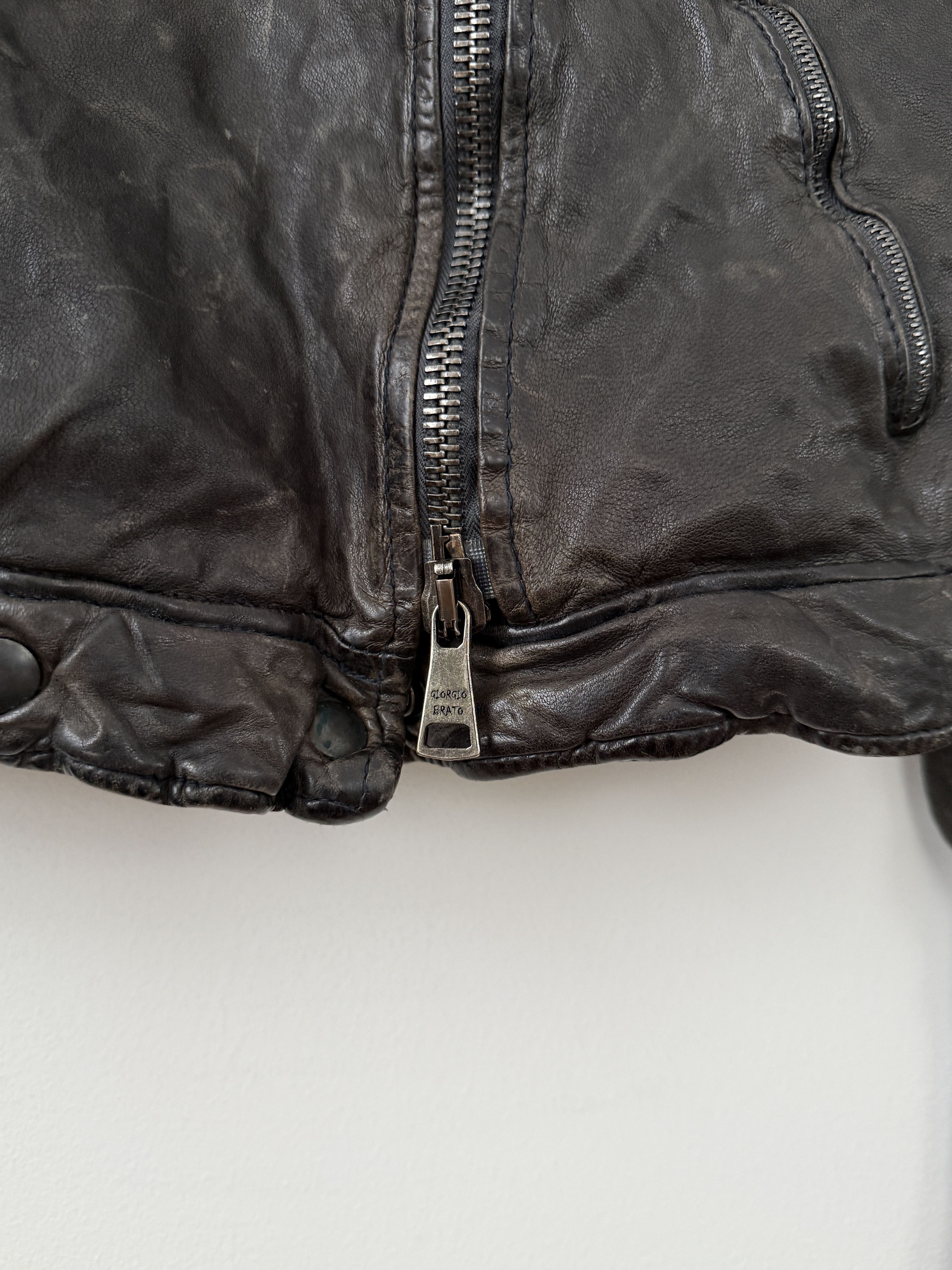 Giorgio Brato Zip Up Leather Jacket with Fur Size L / US 10 / IT 46 - 8 Thumbnail