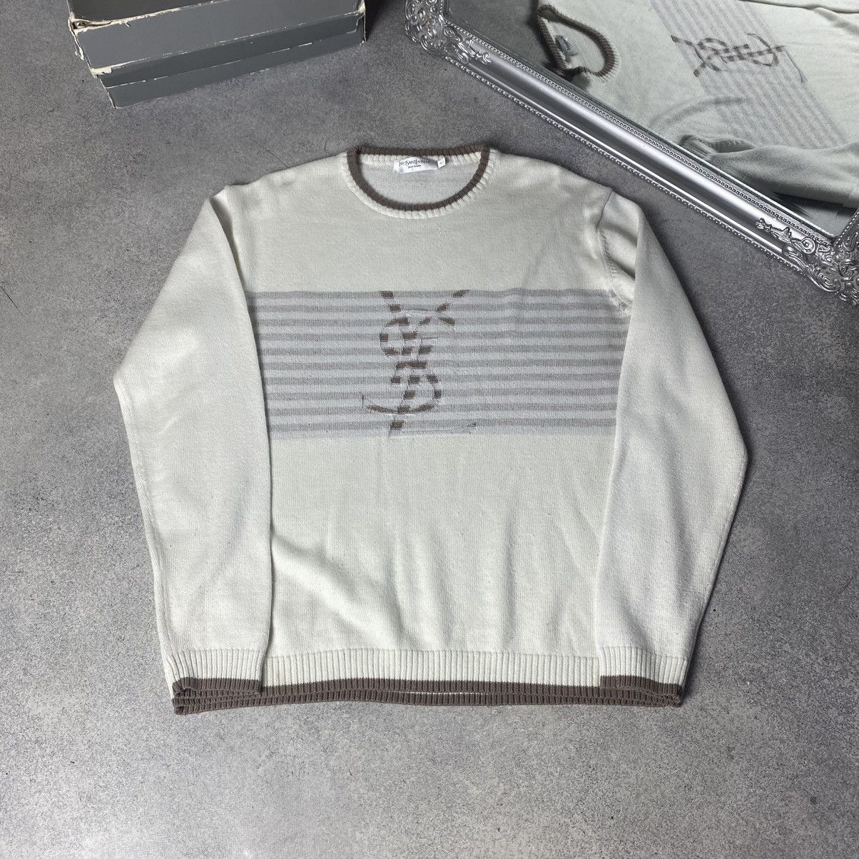 Yves Saint Laurent Yves Saint Lauren Sweater Big Logo YSL Sweatshirt Size XL Size US XL / EU 56 / 4 - 1 Thumbnail
