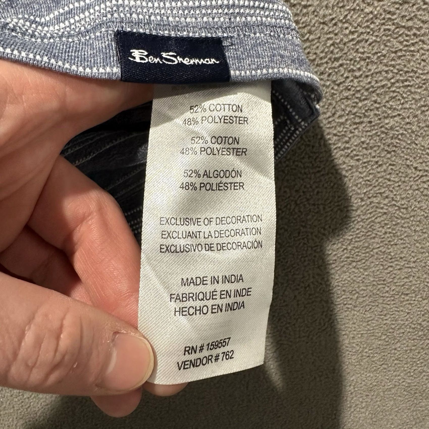 Ben Sherman Ben Sherman Shirt Mens Small Blue Striped Henley Crew Short Sleeve Casual Tee Size US S / EU 44-46 / 1 - 5 Thumbnail