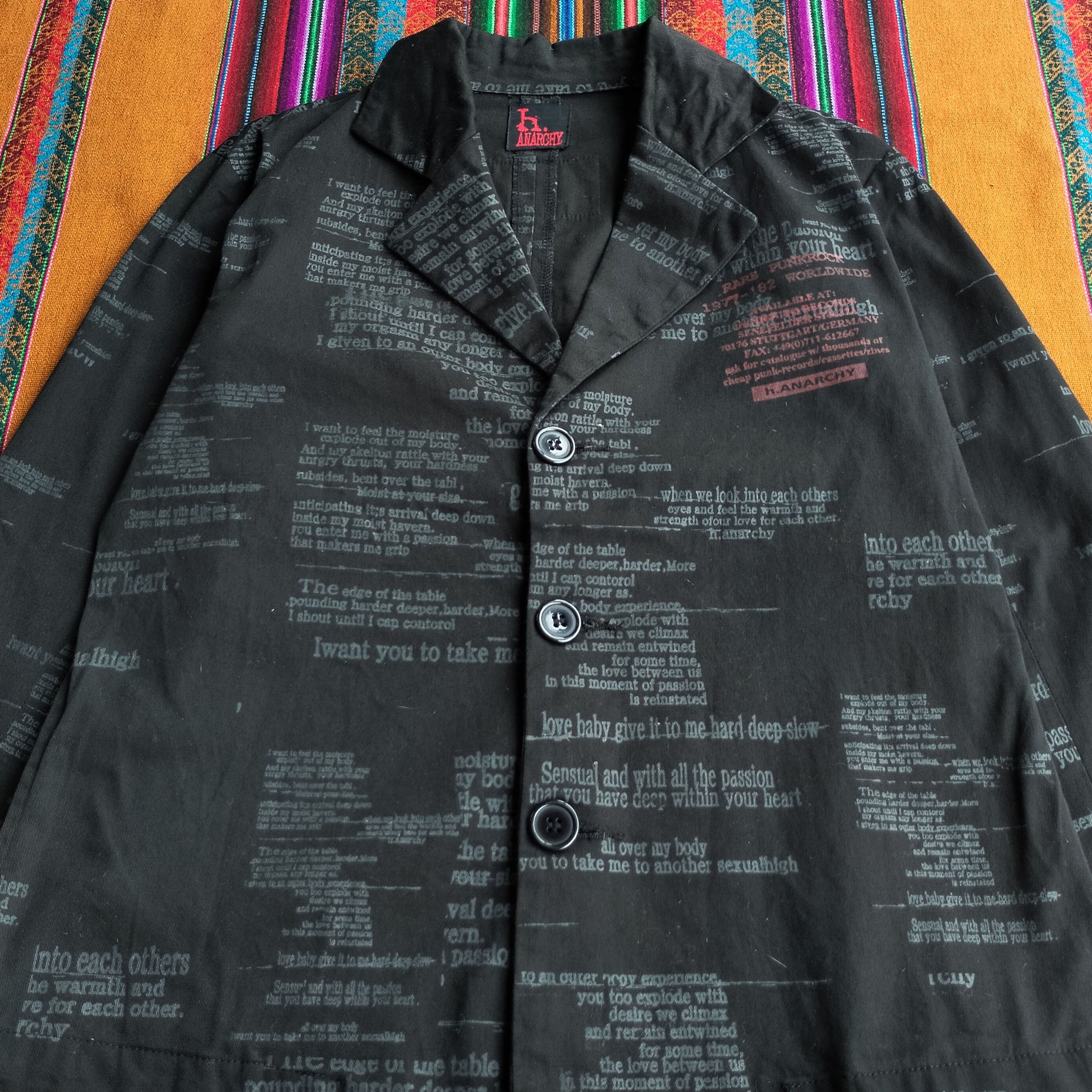 Rare Anarchy H. Naoto japan punk poem punk blazer