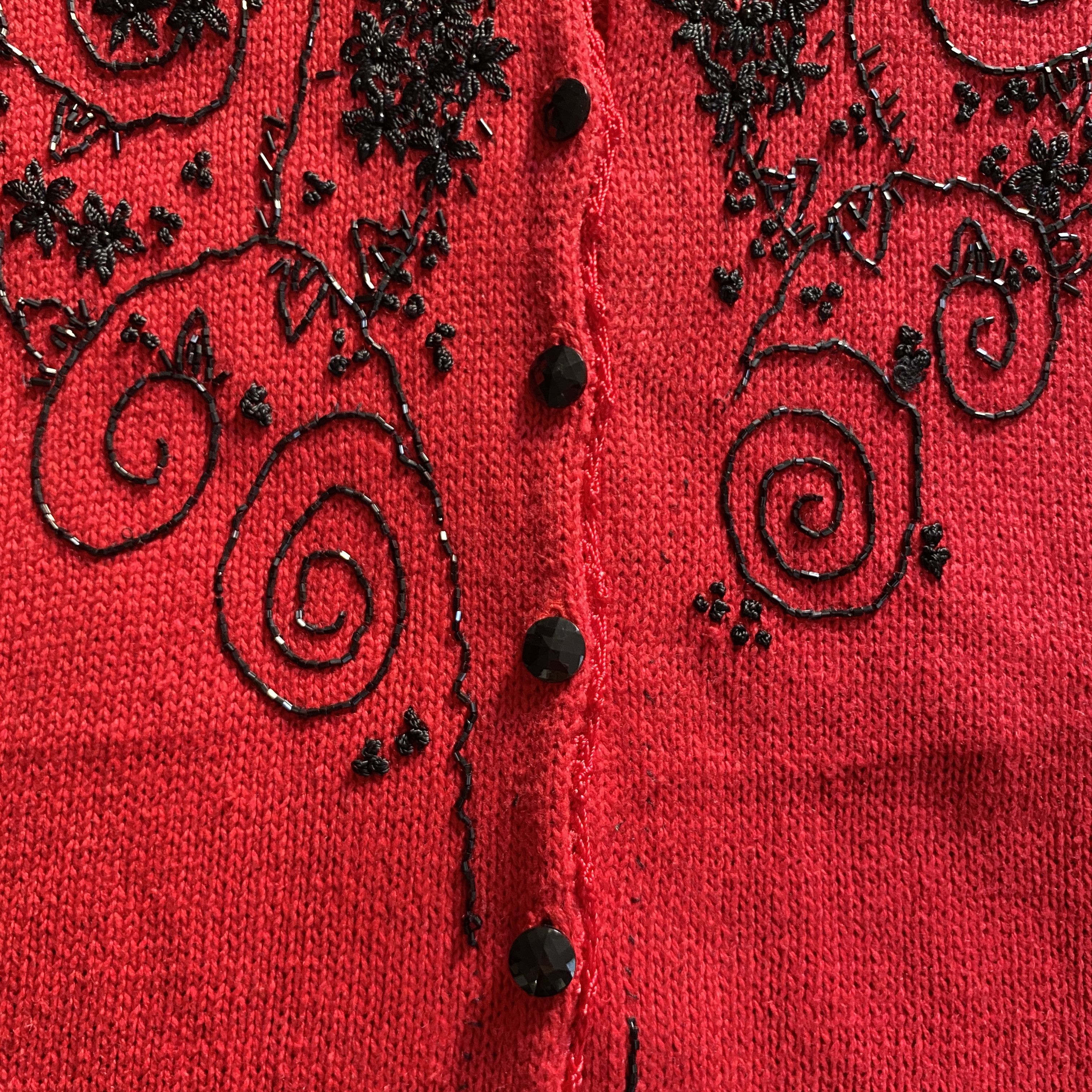 Other Vintage Jaclyn Smith Red Beaded Sweater Size S / US 4 / IT 40 - 13 Thumbnail