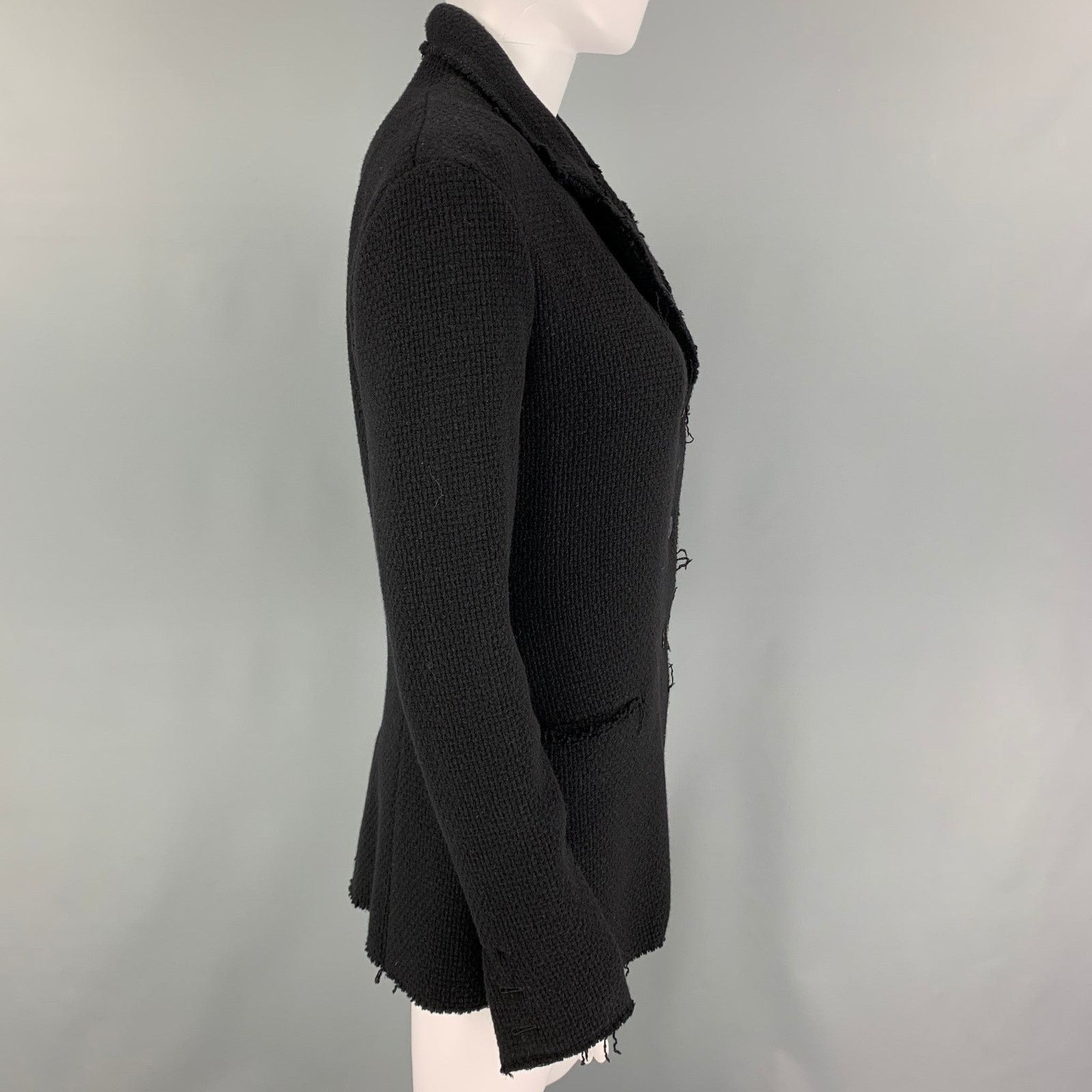 Ma+ M.A+ Size M Black Textured Buttoned Jacket Size US M / EU 48-50 / 2 - 2 Thumbnail