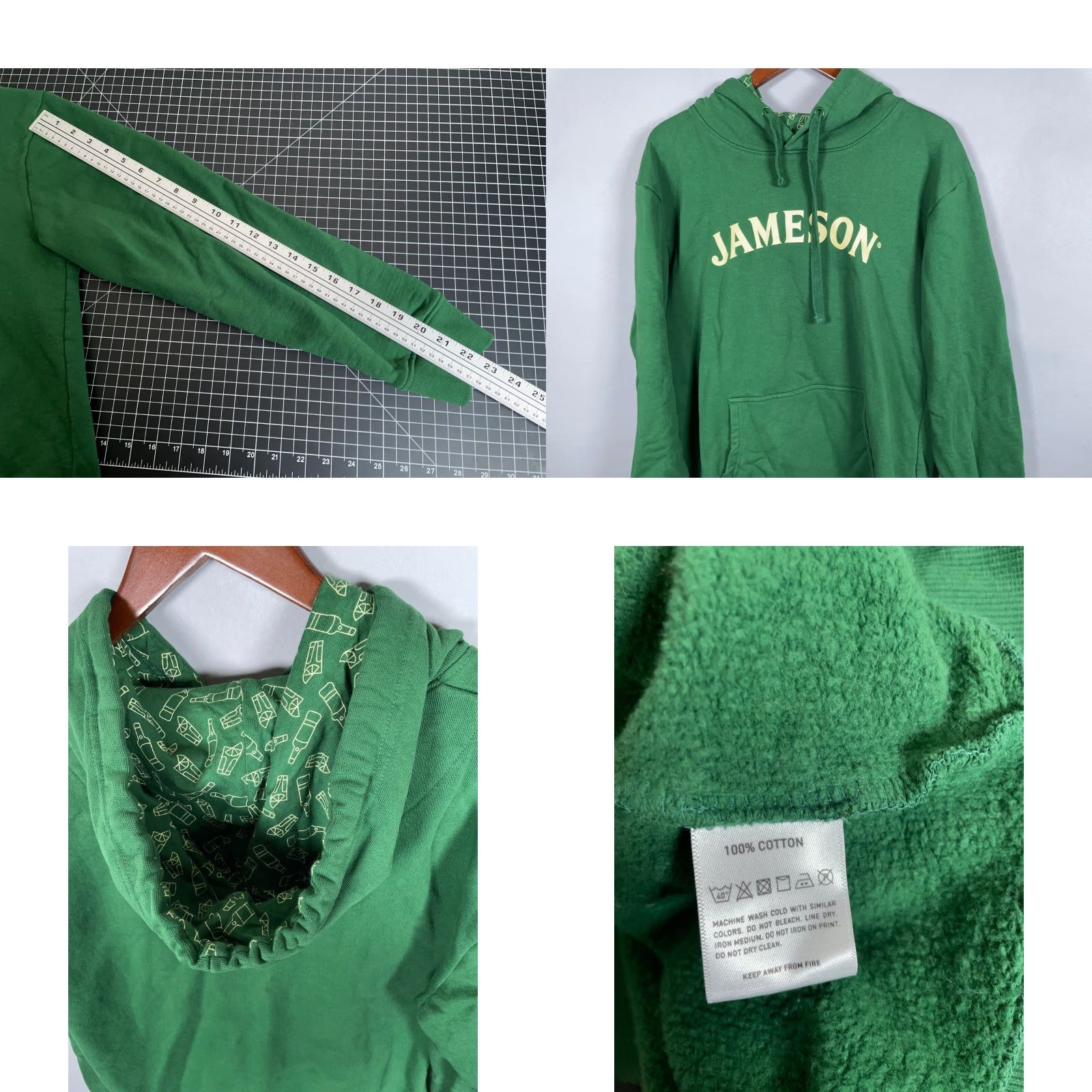 Vintage Jameson Hoodie Green Adult Large Heavyweight Graphic Sweatshirt Beer Mens Size US L / EU 52-54 / 3 - 8 Thumbnail