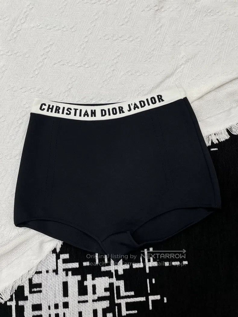 Dior Dior Size S Black waist logo letter leggings shorts Size 42" / US 20 - 1 Thumbnail