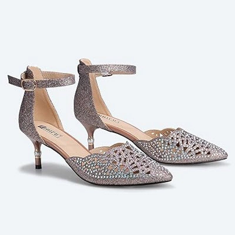 Other Idifu Women's Rhinestone Glitter 2.5" Pearl Heel Shoes 9 Size US 9 / IT 39 - 3 Thumbnail