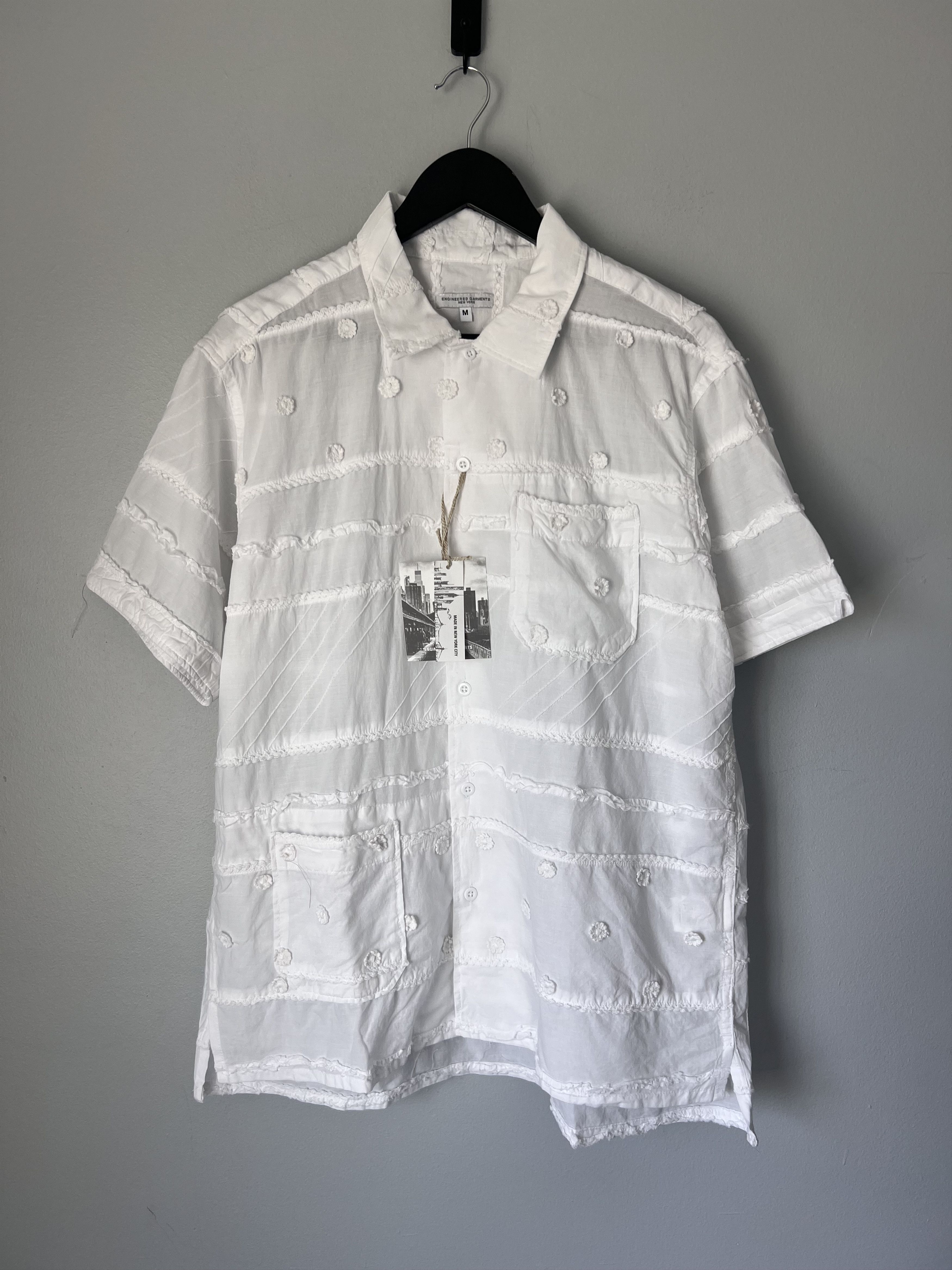 Engineered Garments Engineered Garments Mixed Patchwork Camp Shirt in White Size US M / EU 48-50 / 2 - 1 Thumbnail