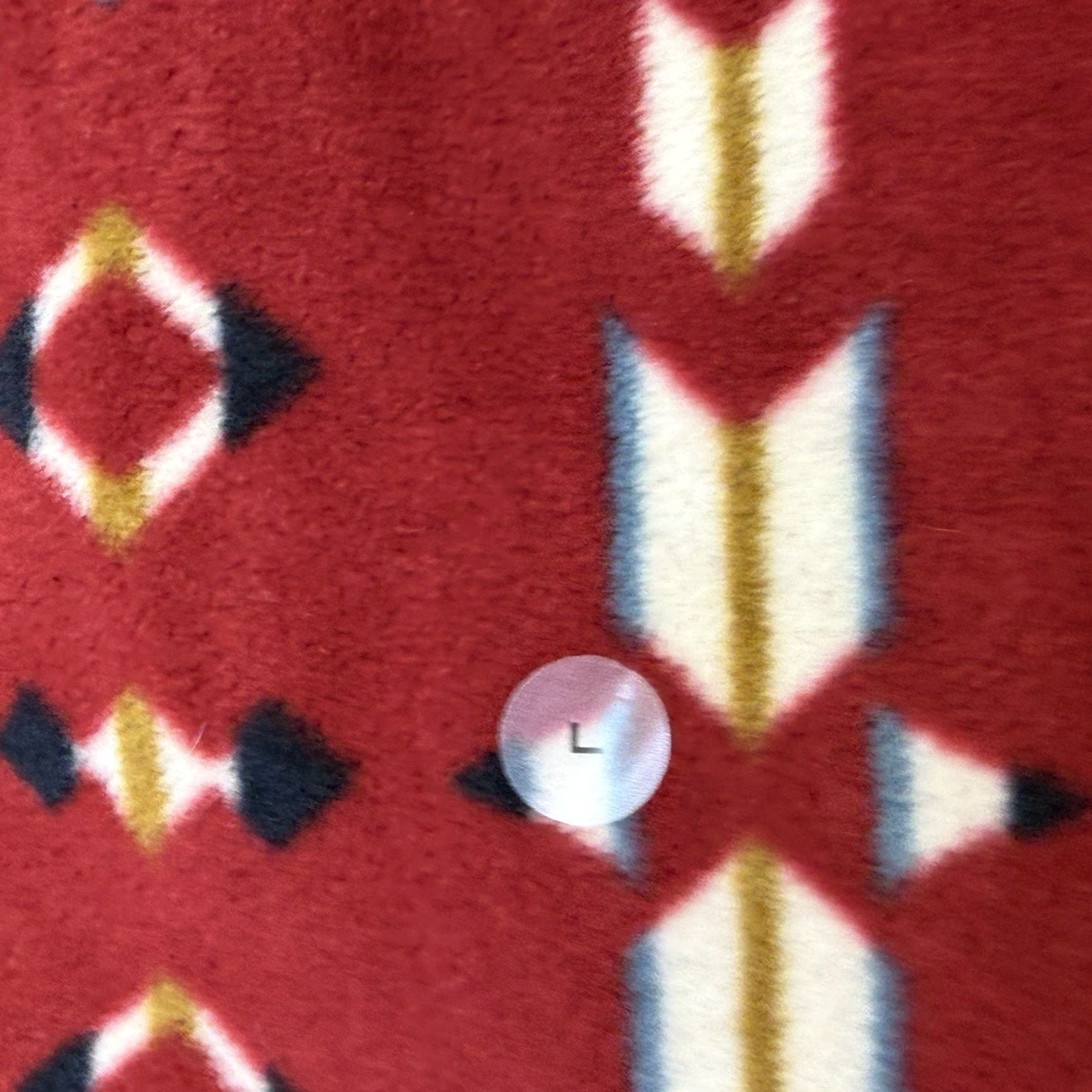 Eddie Bauer Eddie Bauer 1/4 Zip Fleece Jacket Womens L Red Aztec Mid-Length Long Sleeve Lightweight Casual Size L / US 10 / IT 46 - 3 Thumbnail