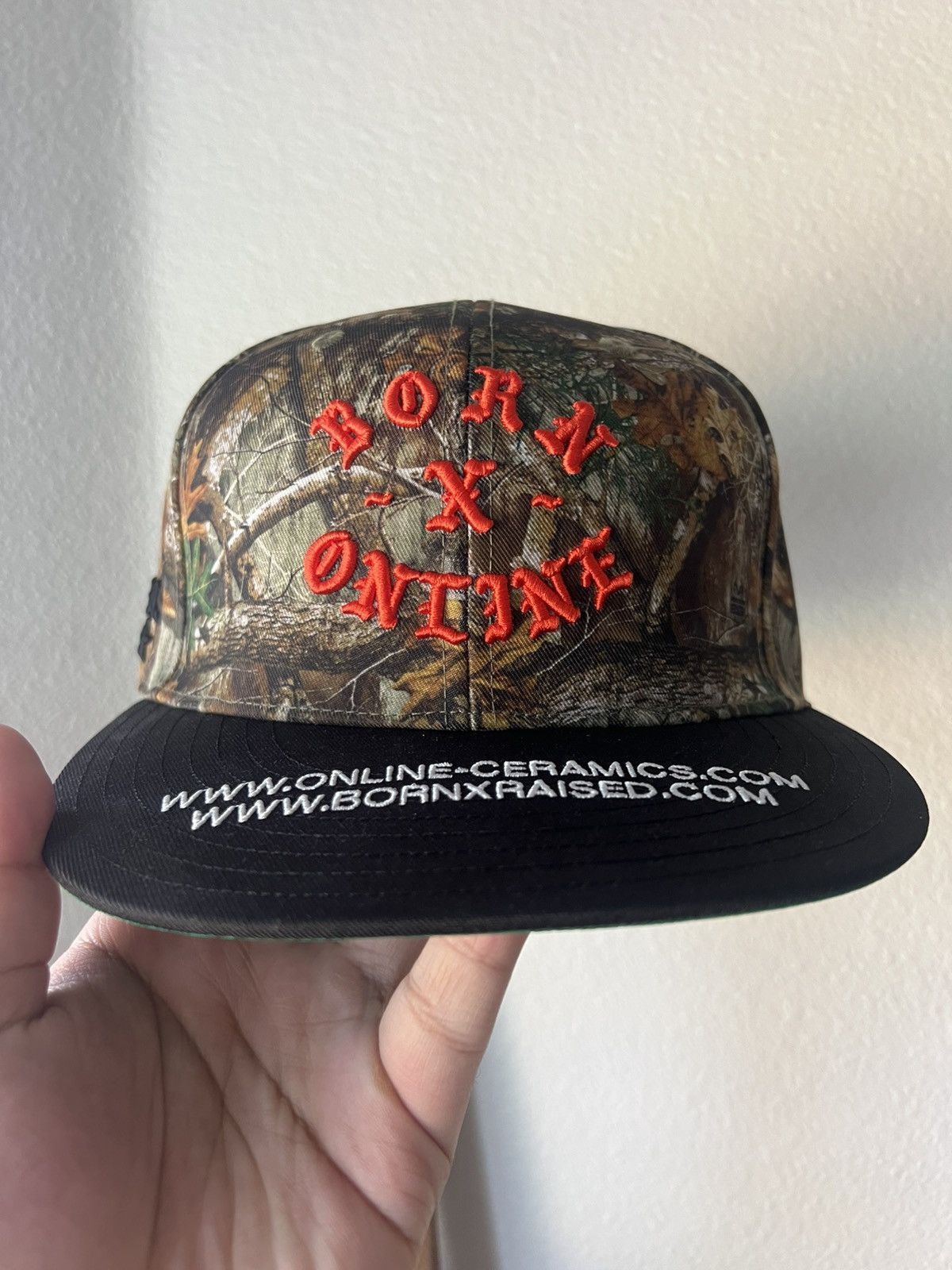 Born X Raised × Online Ceramics Bornxraised x online ceramics camo fitted hat Size ONE SIZE - 1 Thumbnail