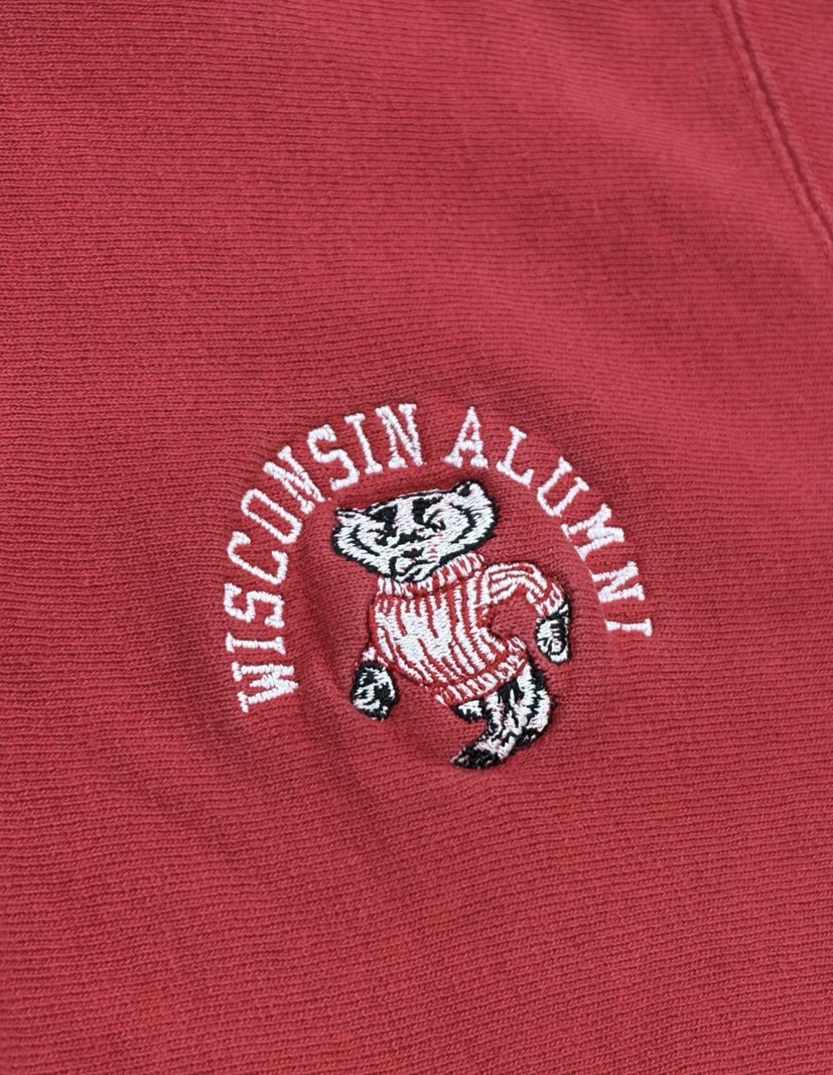 Champion VTG 80s Champion Reverse Weave Wisconsin Crewneck Red Medium Size US M / EU 48-50 / 2 - 2 Thumbnail