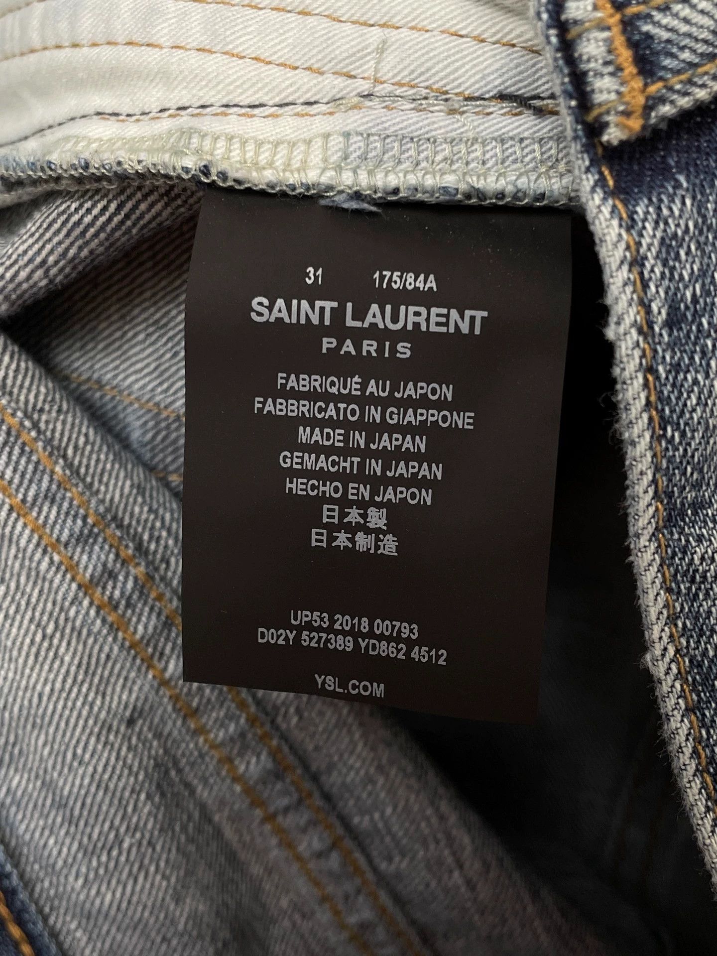 Saint Laurent Paris Saint Laurent D02 Straight Jeans 31 (New with Tags) Size US 31 - 5 Thumbnail