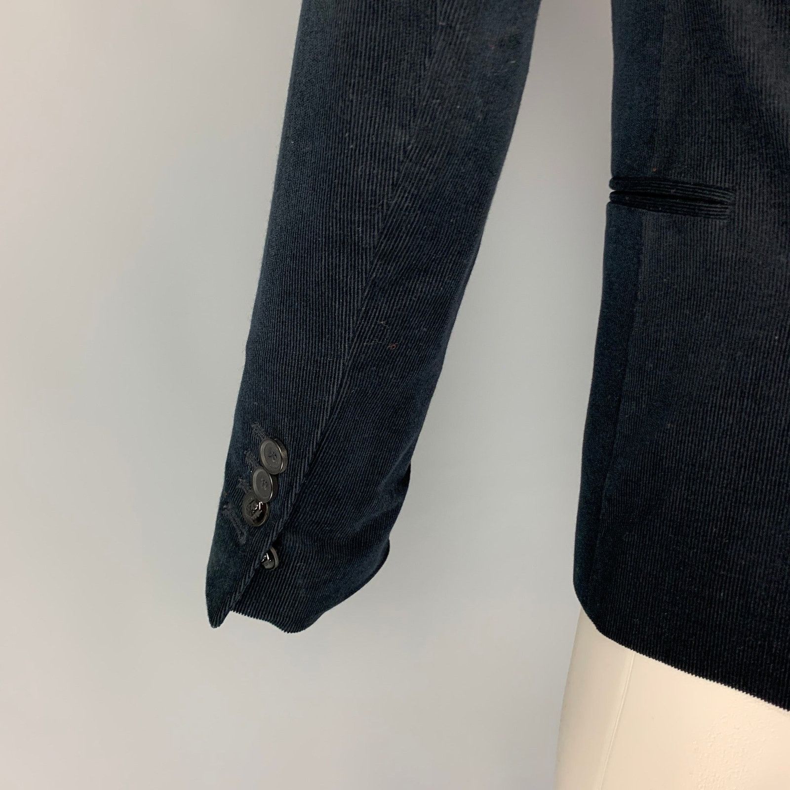 The Kooples THE KOOPLES Size 34 Navy Corduroy Cotton Sport Coat Size 34R - 4 Thumbnail