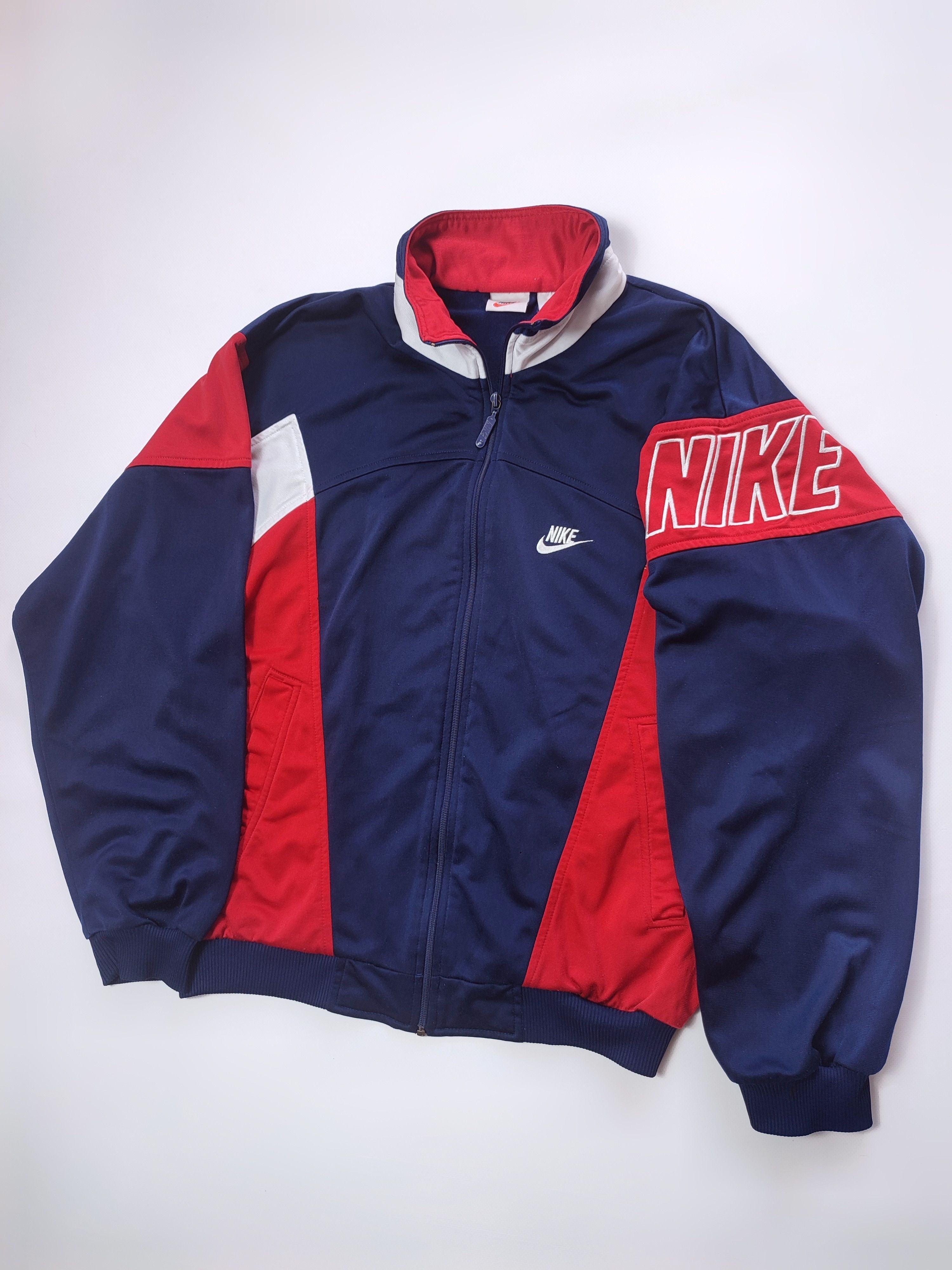 Nike Nike Vintage 90s Navy Red Windbreaker Jacket Size US S / EU 44-46 / 1 - 1 Thumbnail