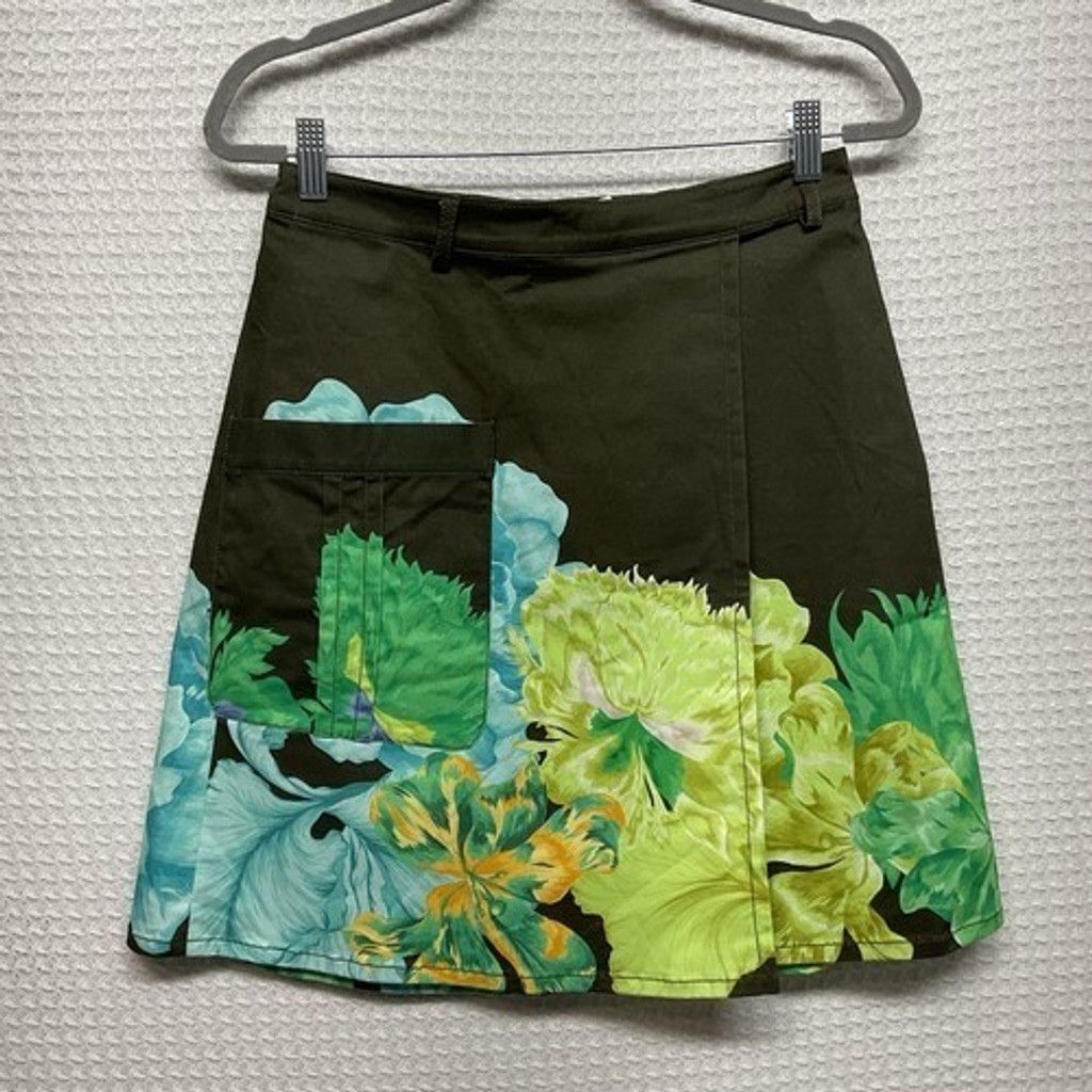 Other NWT The Kit Olive Iris Cotton Twill Mini Cargo Skirt Women L Size 29" - 9 Thumbnail