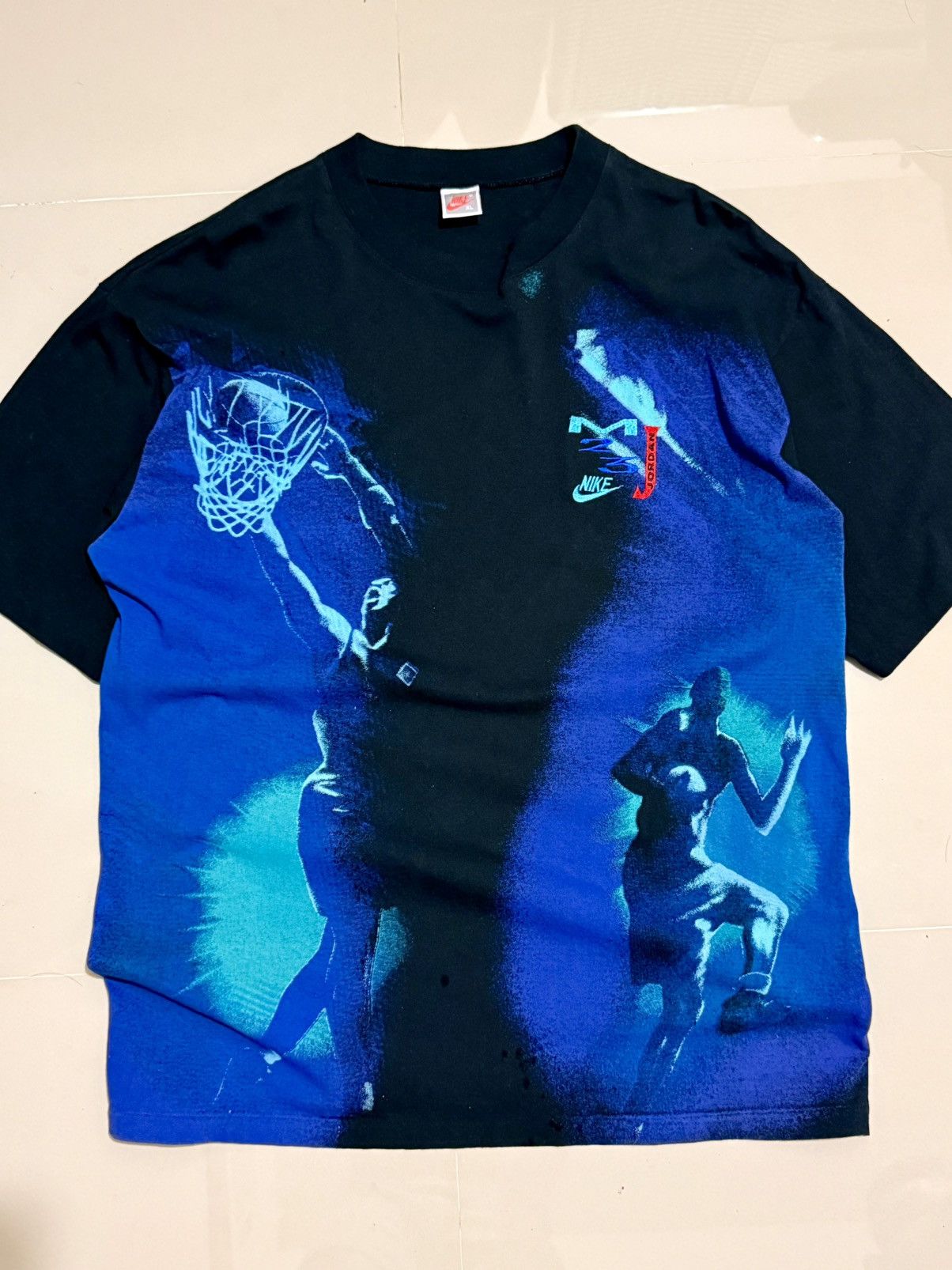 Nike Rare 90s Nike vintage Jordan Aqua AOP Size US XL / EU 56 / 4 - 1 Thumbnail