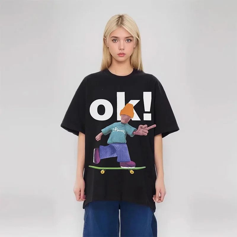 Japanese Brand Streetwear Skateboard OK Black Tee Size US M / EU 48-50 / 2 - 2 Thumbnail
