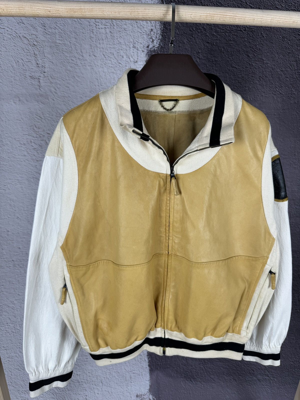 GF Ferre Gianfranco Ferre leather canvas made in Italy jacket rare Size US M / EU 48-50 / 2 - 4 Thumbnail