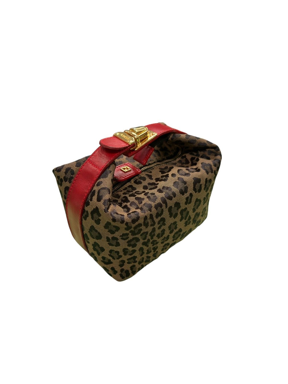 AUTHENTIC VINTAGE FENDI LEOPARD MINI VANITY POUCH