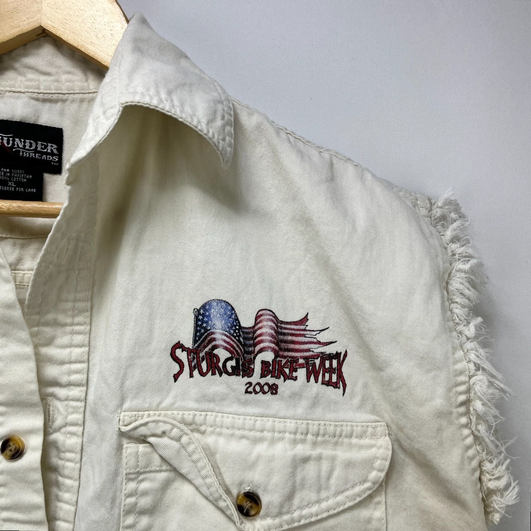 Harley Davidson VINTAGE Harley-Davidson Y2K Sturgis Bike Week Flames Sleeveless Button Up Shirt USA XL Bi Size US XL / EU 56 / 4 - 6 Thumbnail