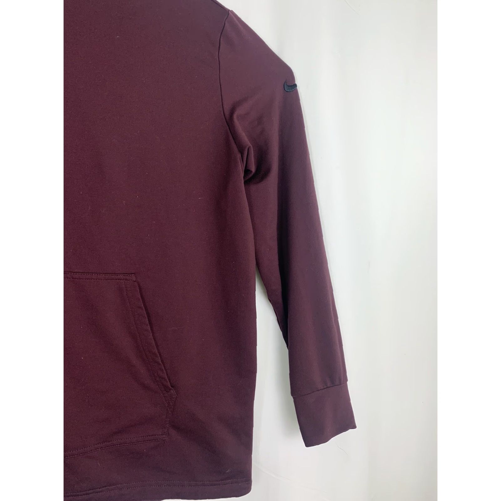 Nike VINTAGE Womens Medium Nike Mock Neck Dri Fit Pullover Long Sleeve Maroon Running Hoodie Size M / US 6-8 / IT 42-44 - 4 Thumbnail