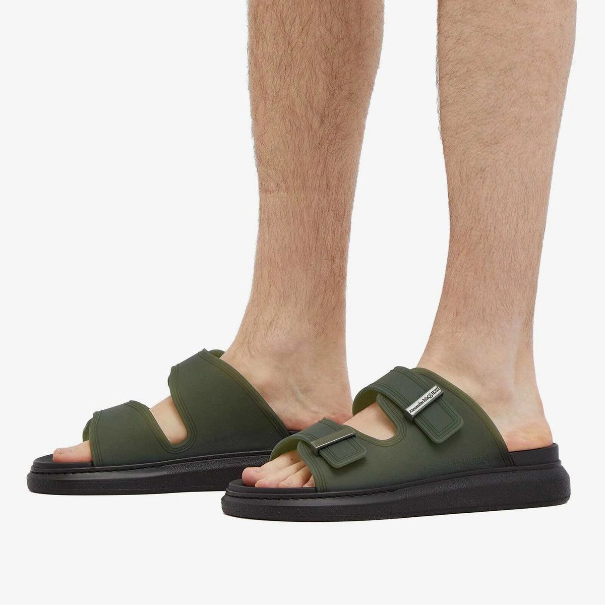 Alexander McQueen o1y1024 Slippers in Military Green Size US 12 / EU 45 - 6 Thumbnail