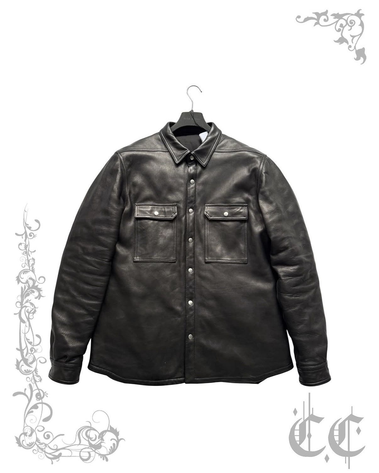 Rick Owens Rick Owens SS22 Fogachine Lambskin Leather Overshirt