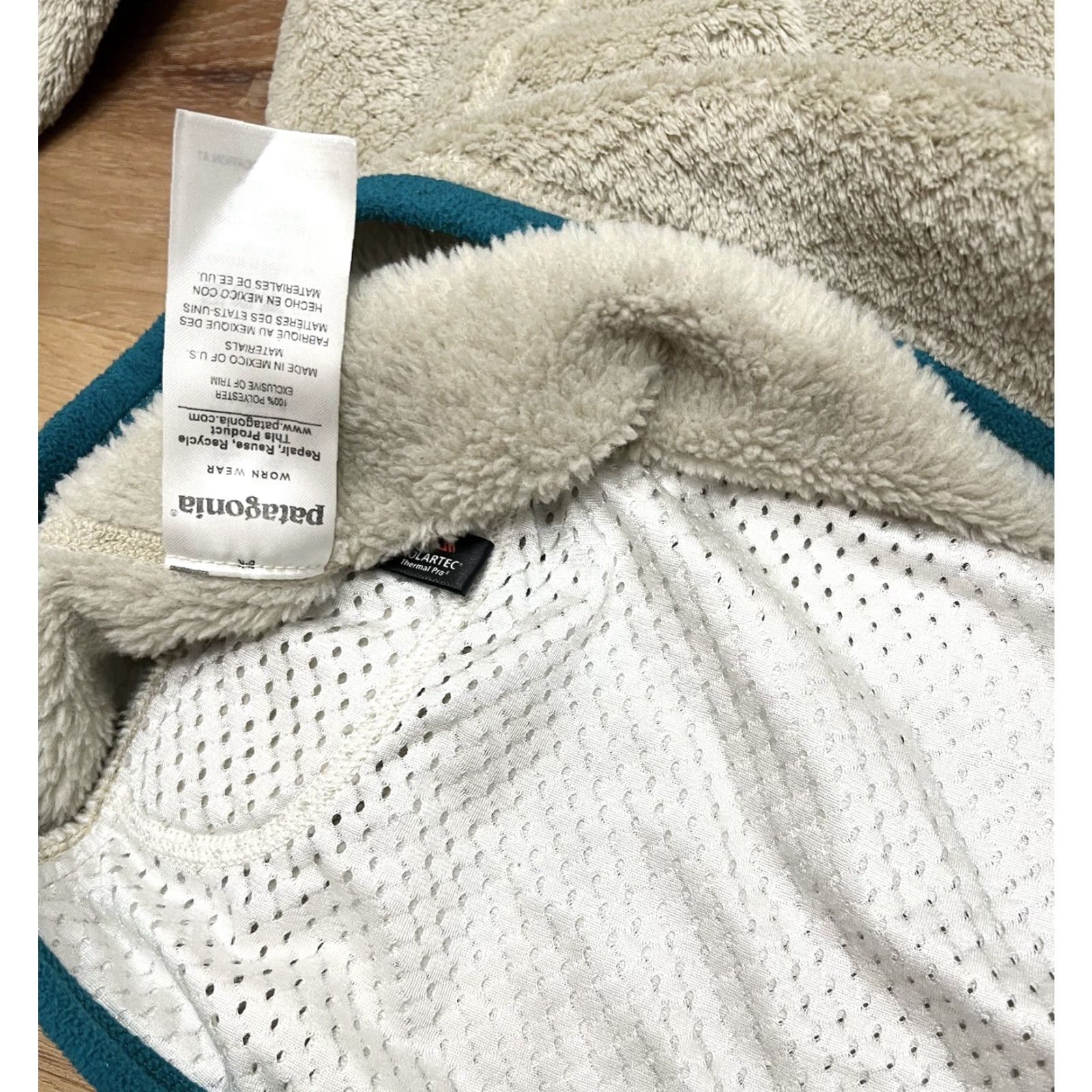 Patagonia Patagonia Re-Tool Snap-T Fleece Pullover Shirt Ladies Small Beig e Oatmeal Teal Soft Shell Pullover Snap Pullover Size S / US 4 / IT 40 - 5 Thumbnail