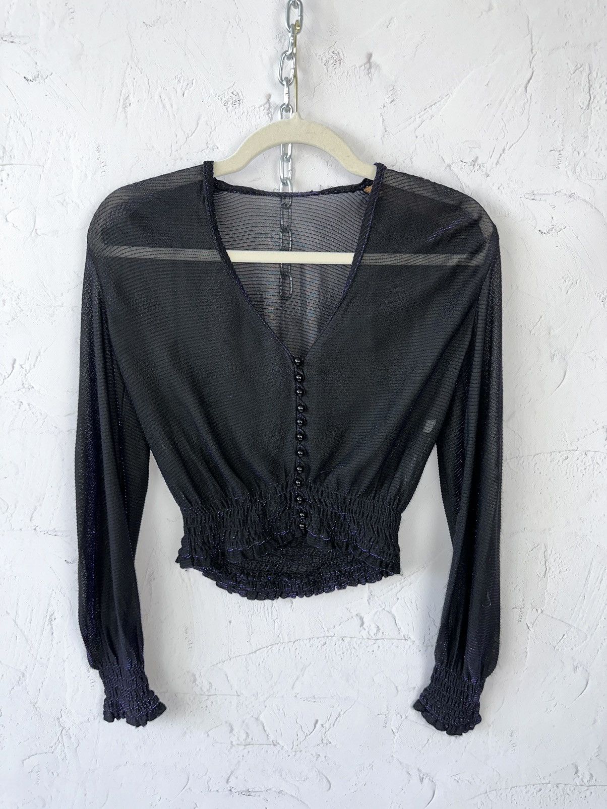 If Six Was Nine × Japanese Brand × Vintage Vintage Mesh Shimmer Long Sleeve Sweater Size M / US 6-8 / IT 42-44 - 1 Thumbnail